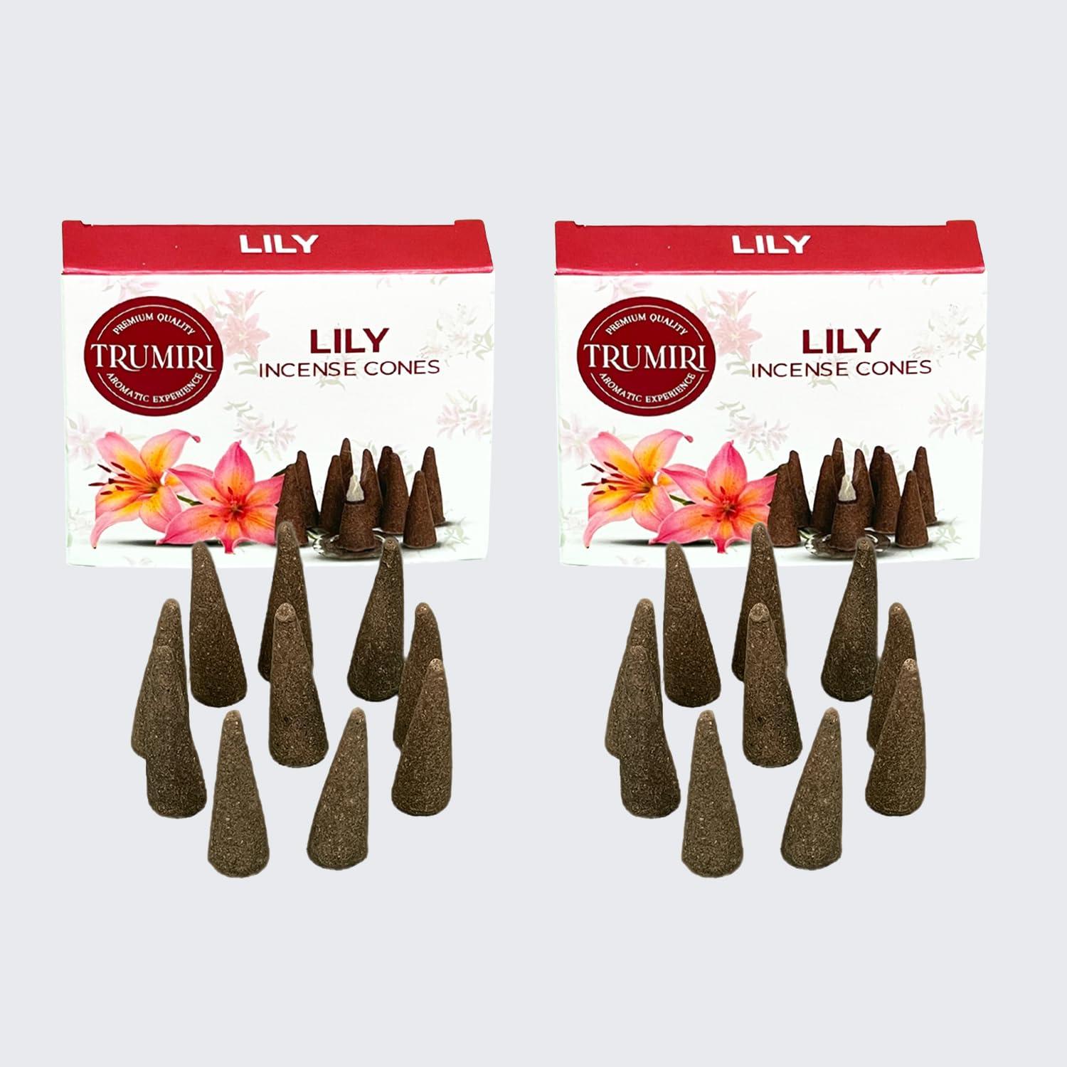 Lily Incense Cones - Total 20 Cone Incense - Dual Pack of 10 Insence Cones - Incense Cones Scented - Cone Incense Scents - Insense Cones - Incent Cone