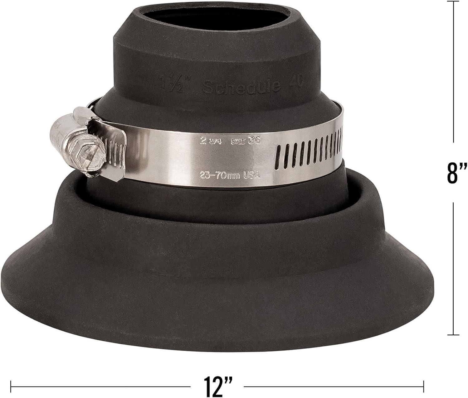 Bennington Roof Collar Repair Boot 2 Pack with Sealant Vent Flashing - Fits 1.5"-2" Pipe, Made in The USA