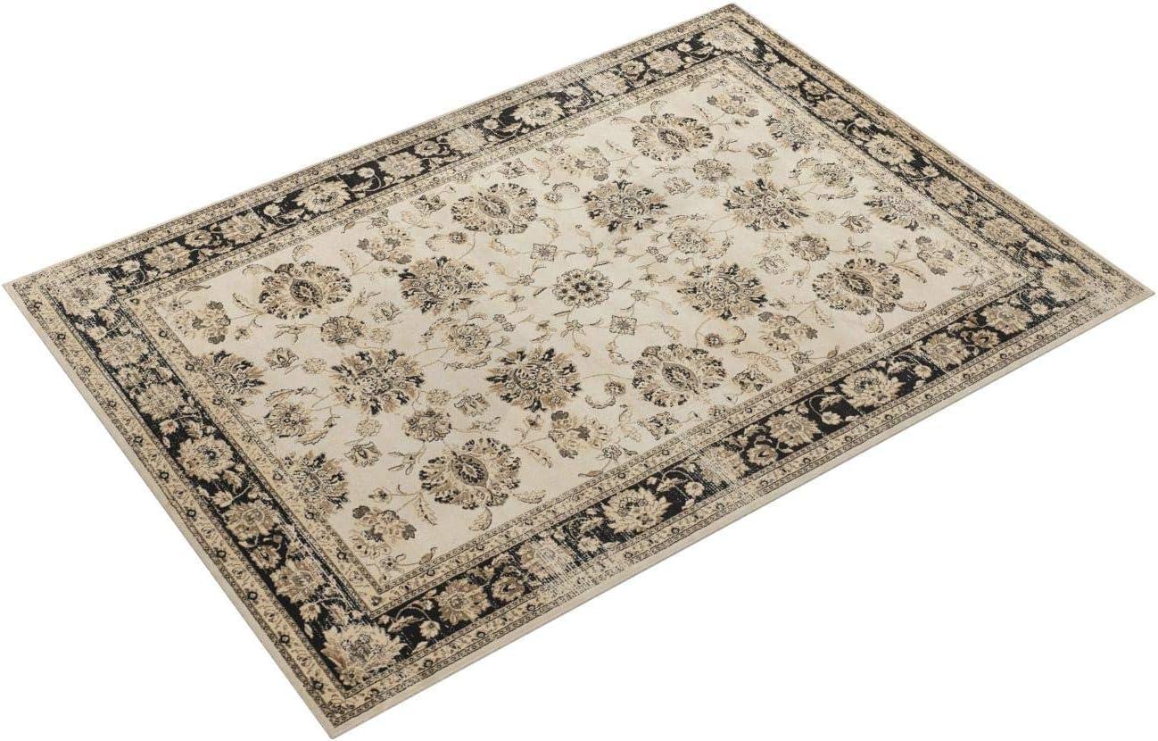 SAFAVIEH Vintage Jessamine Traditional Area Rug, Ivory/Black, 6'7" x 9'2"