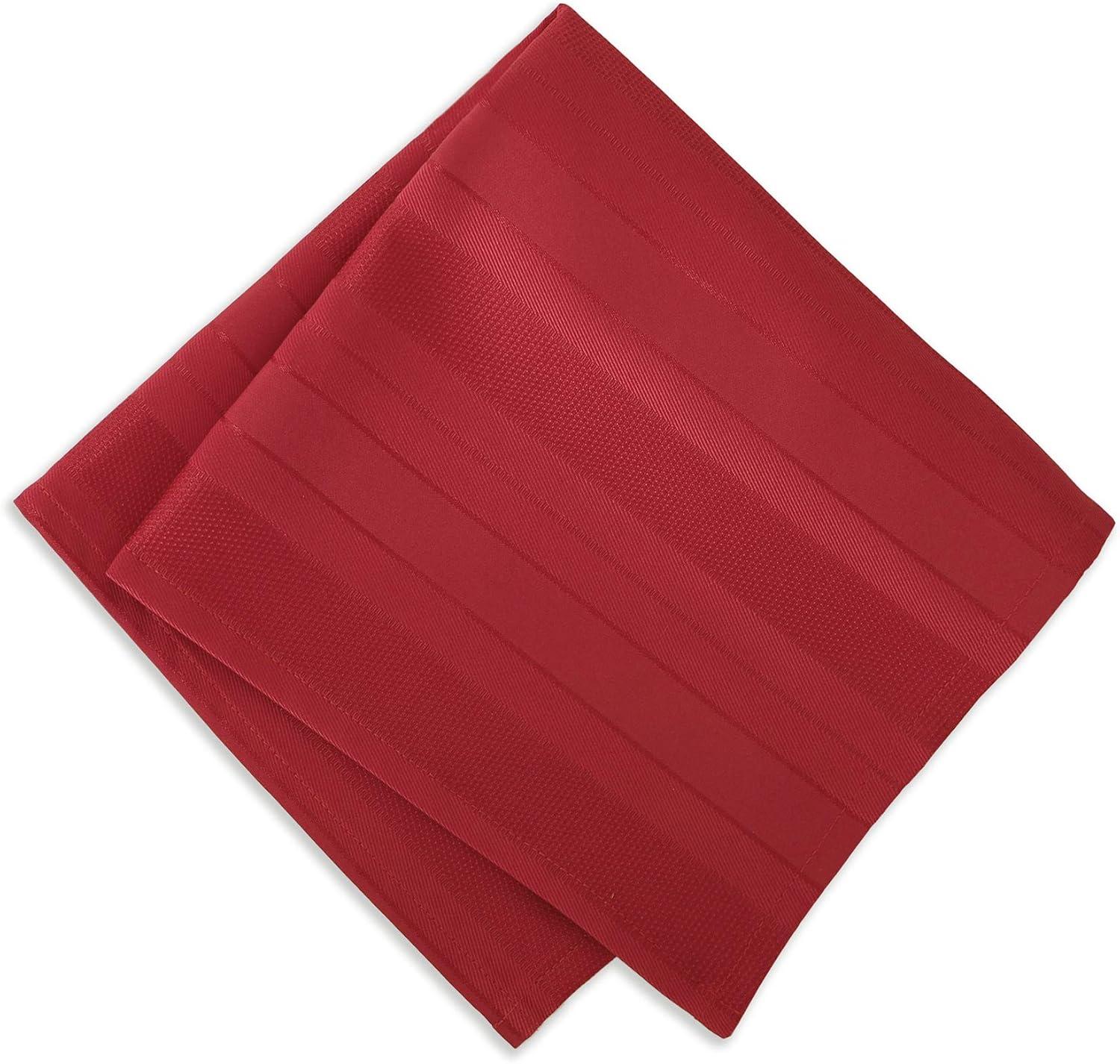 Red Polyester Stain-Resistant Table Napkins Set of 4