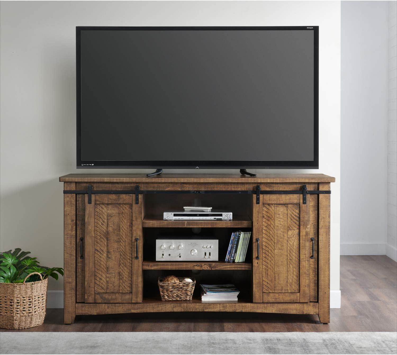 Chesapeake Solid Wood TV Stand Natural Brown Finish - Martin Svensson Home