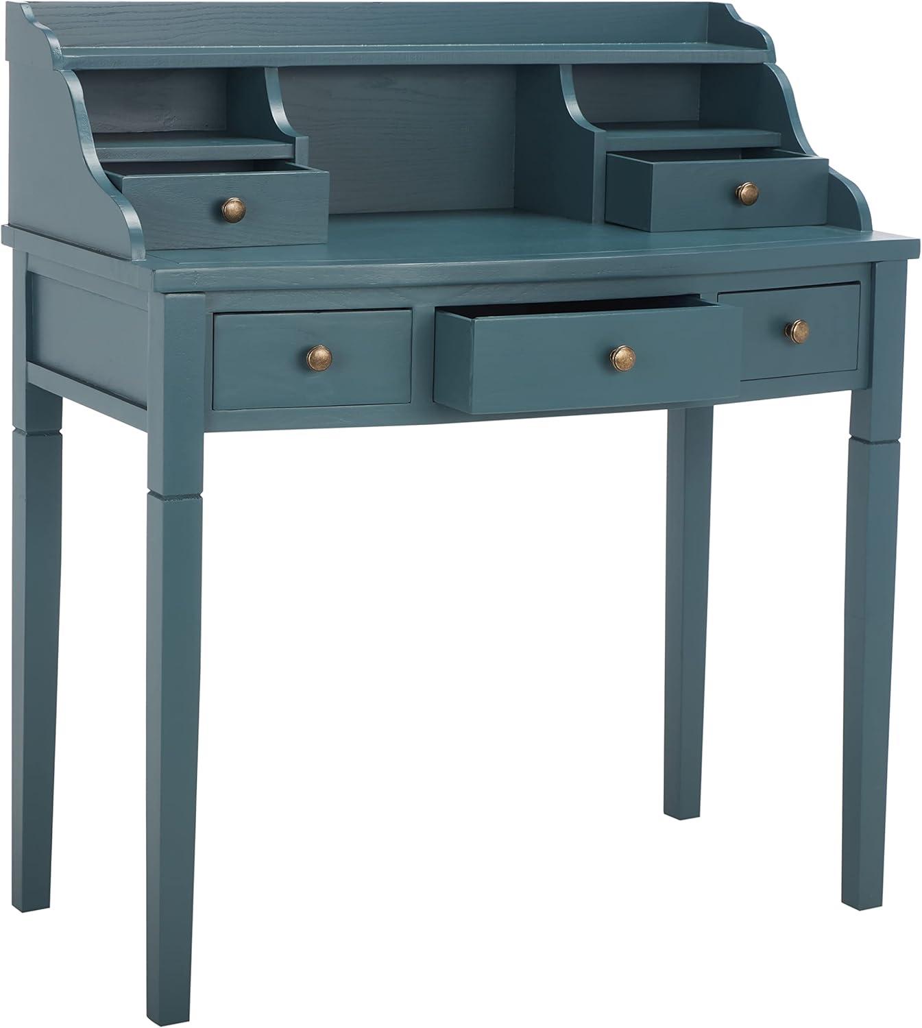Landon Writing Desk - AMH6516 - Teal - Safavieh Couture
