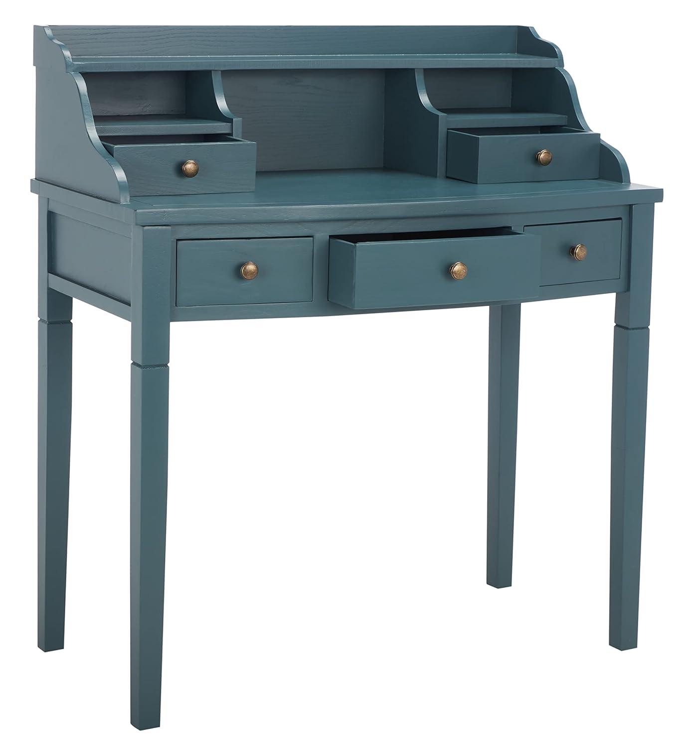 Landon Writing Desk - AMH6516 - Teal - Safavieh Couture