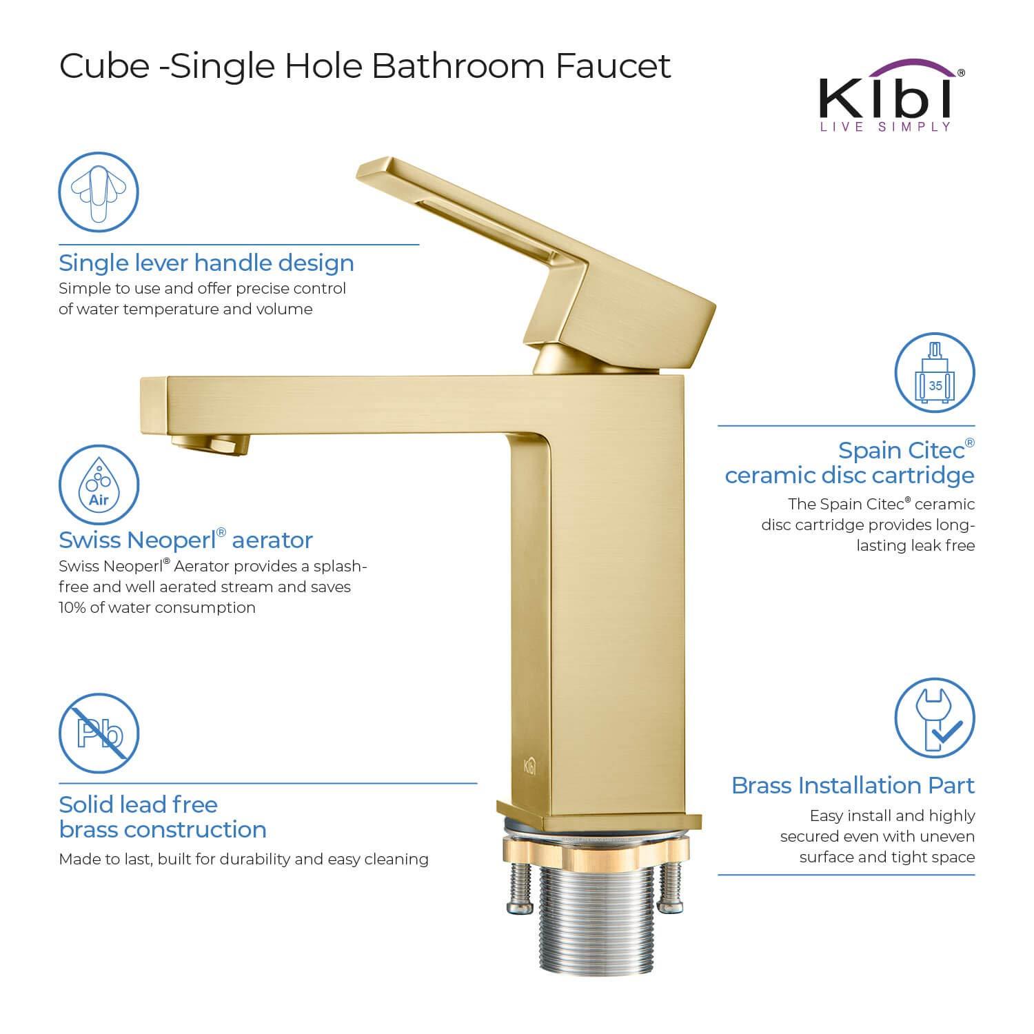 Cube Single-Hole Single-handle Bathroom Faucet