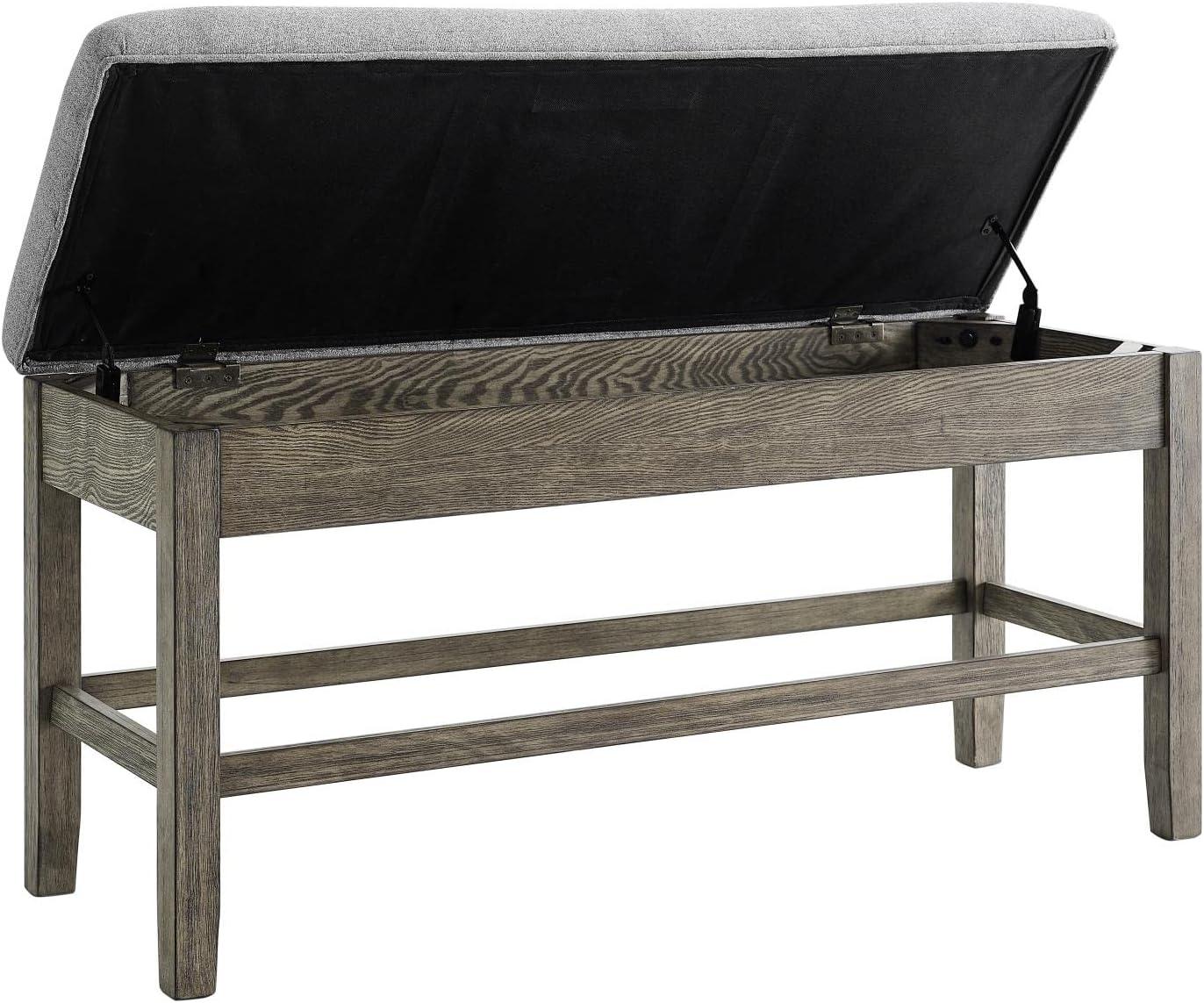 Steve Silver Grayson White Marble and Driftwood 6-Piece Counter Height Set