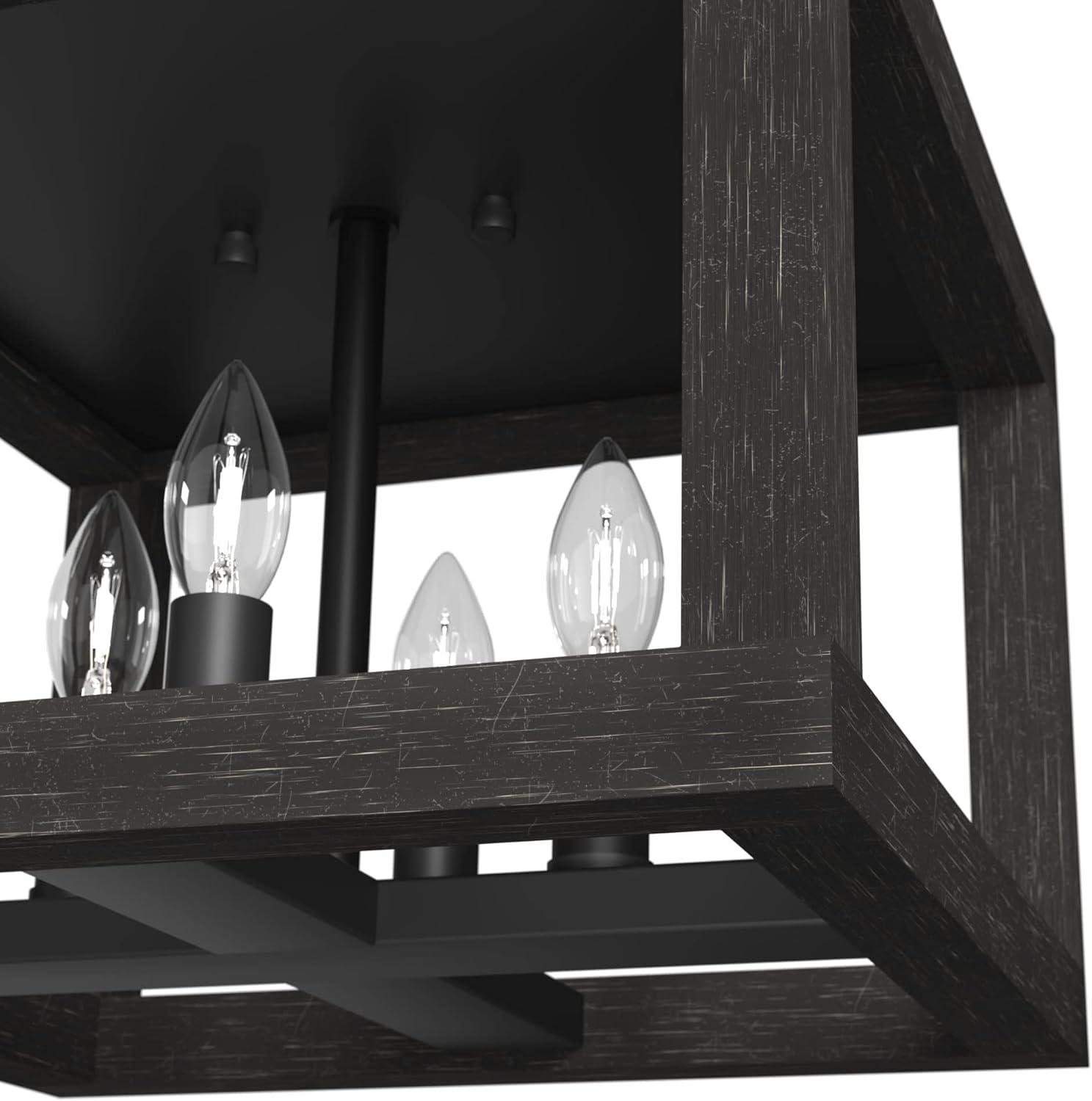 Squire Manor 4 - Light 12'' Lantern Square / Rectangle Flush Mount