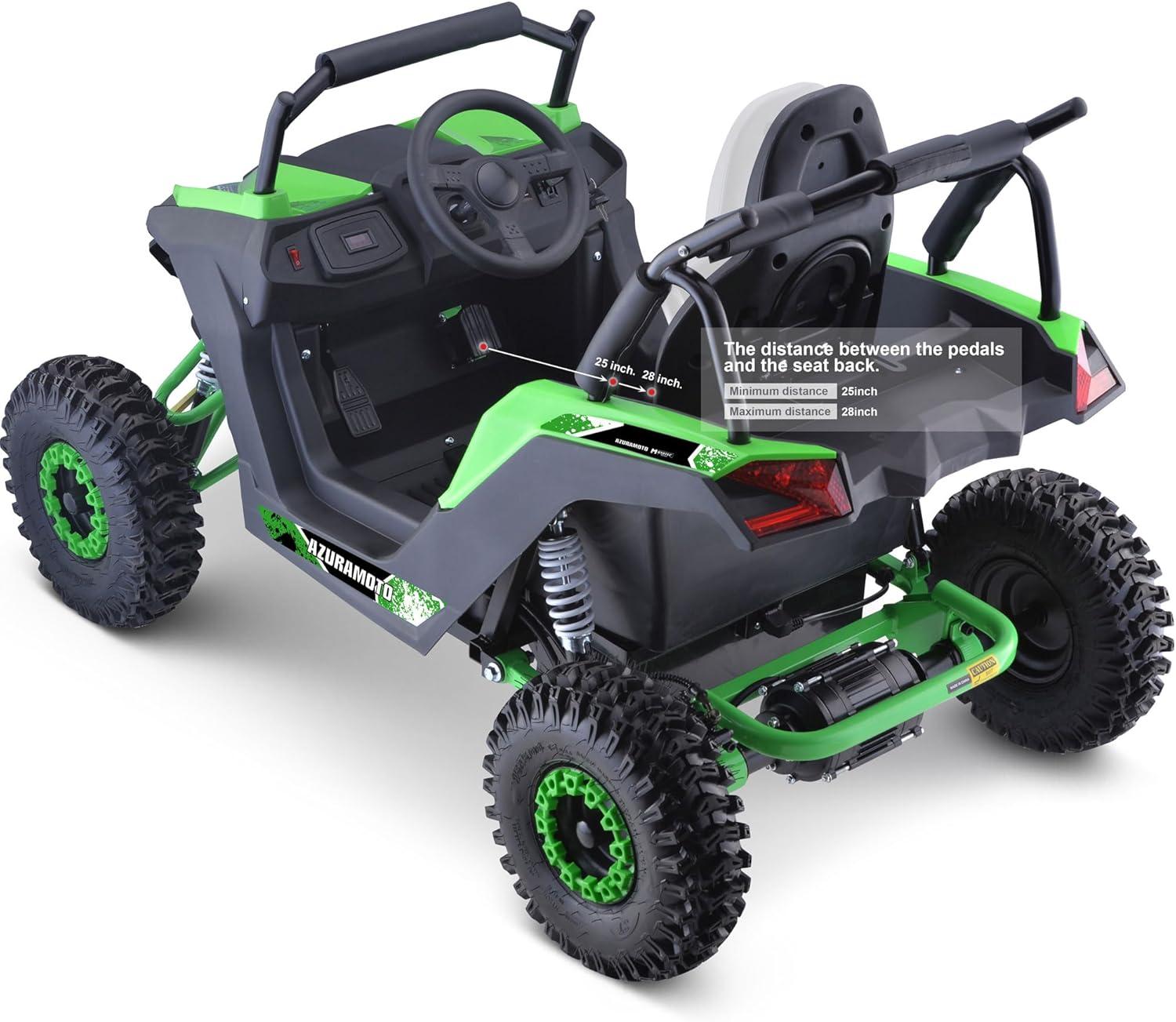 MotoTec Raider 48v 1200w UTV with Roll Cage Safety Bar, Adjustable Seat