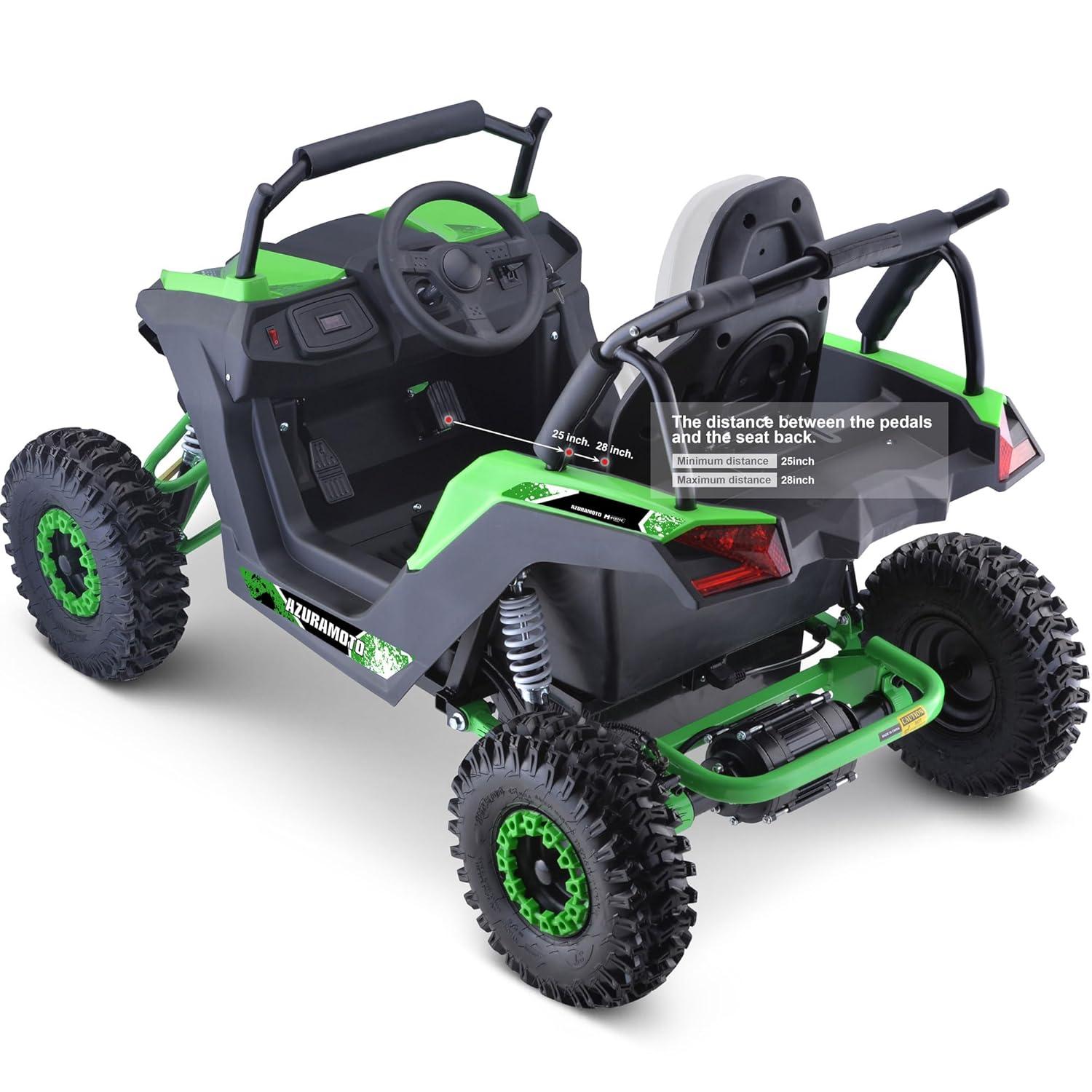 MotoTec Raider 48v 1200w UTV with Roll Cage Safety Bar, Adjustable Seat