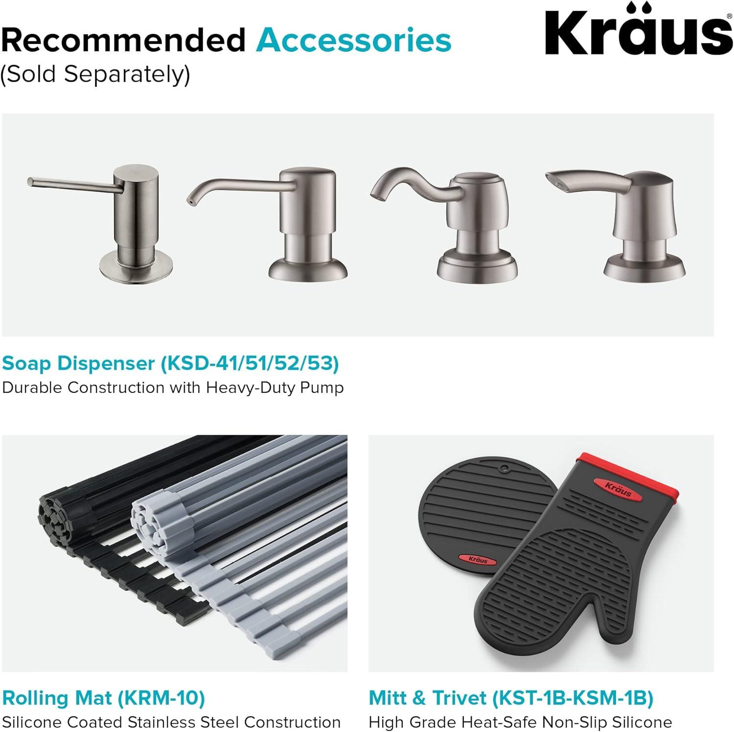 KRAUS Standart PRO Drop In 16 Gauge Bar Stainless Steel Kitchen Sink