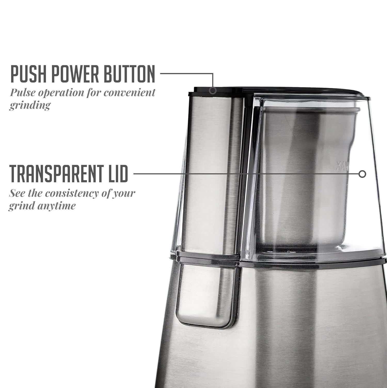 Ovente OVENTE Electric Coffee Grinder with 2 Blade Stainless Steel Grinding Bowl