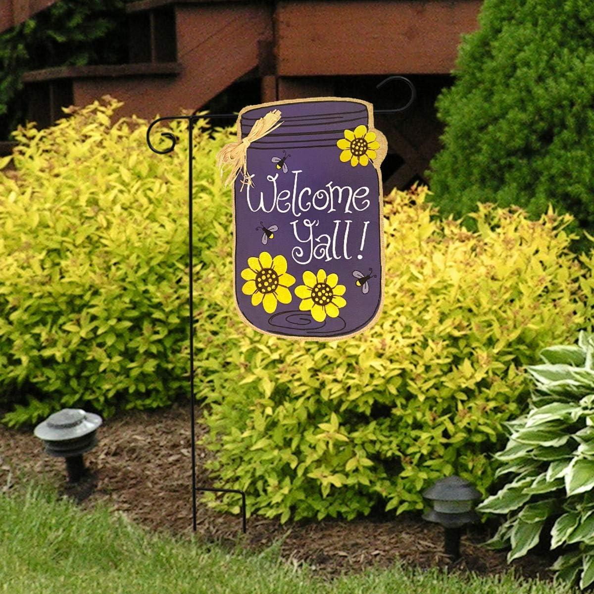 Briarwood Lane Welcome Y'all Jar Burlap Spring Garden Flag