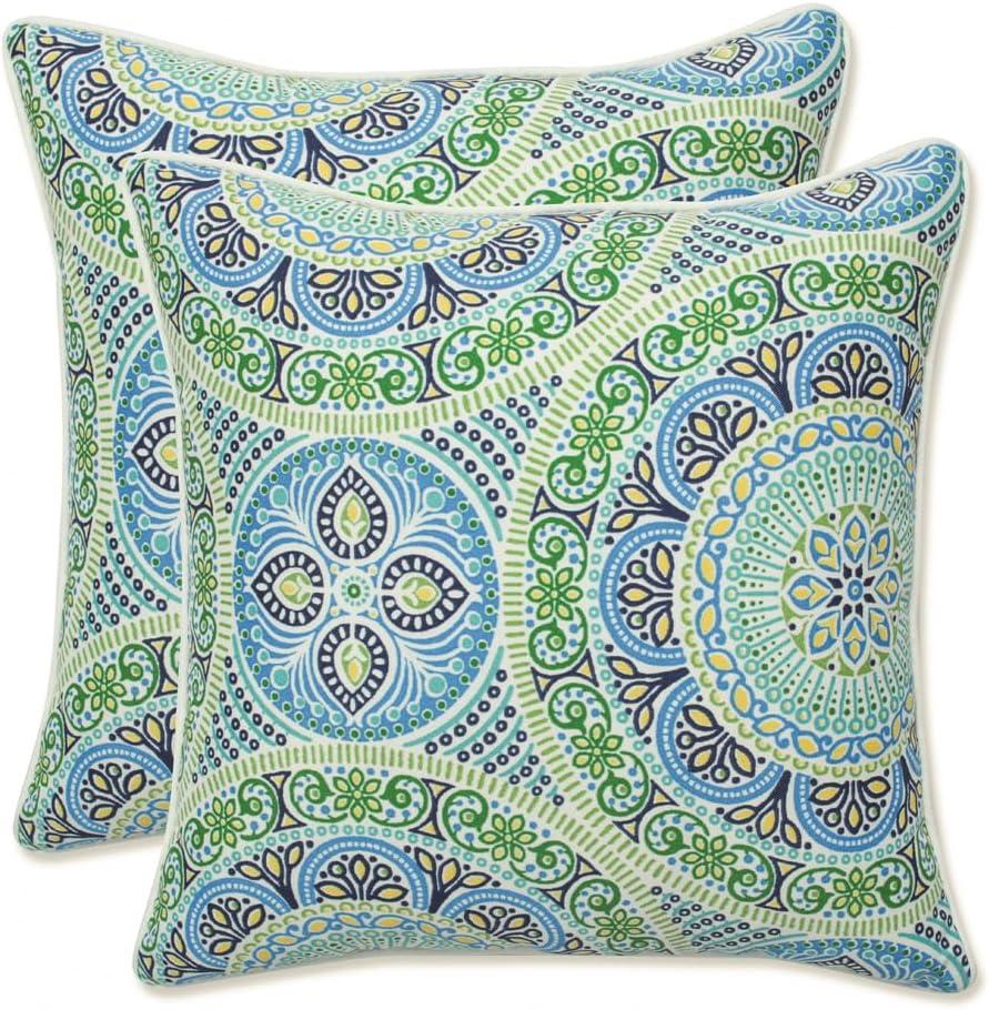 Pillow Perfect Delancey Abstract Indoor/Outdoor Reversible Throw Pillow (Set of 2)