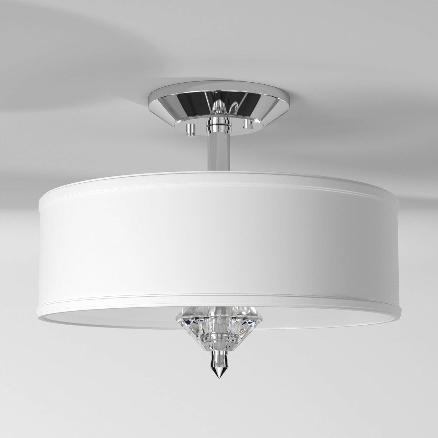 Palatial Chrome 15.75" Semi Flush Mount with Elongated Candles