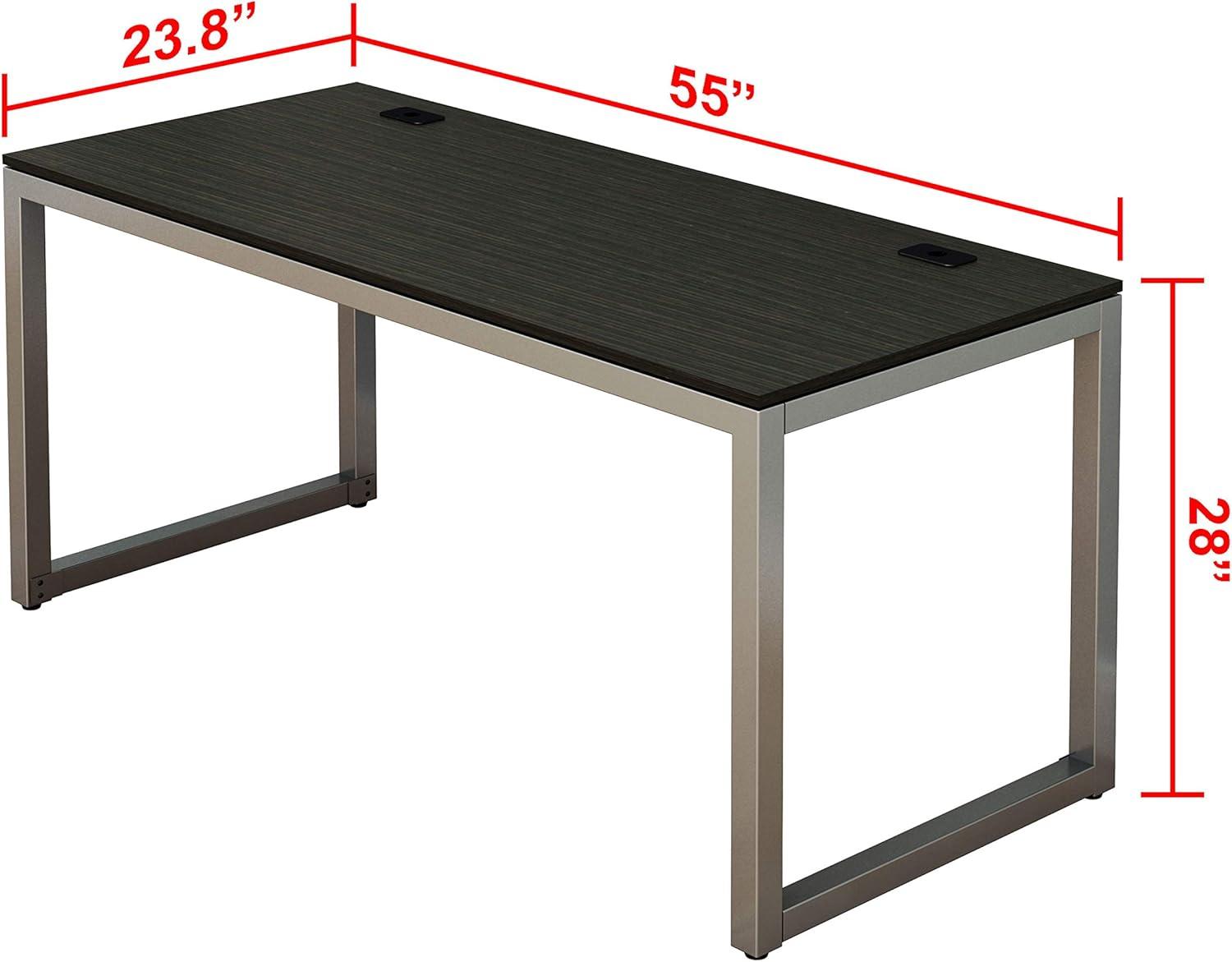 Espresso 55-Inch Wood and Steel Computer Desk