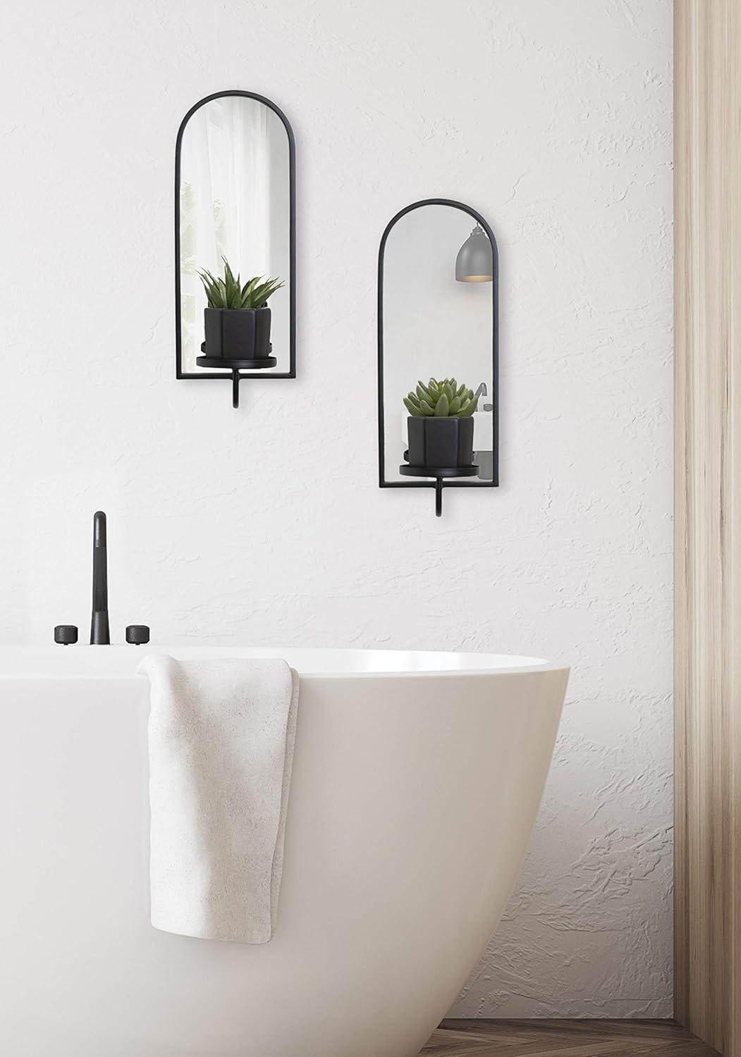 Kate and Laurel Ezerin Arch Metal Wall Sconce, 6x5x16, Black