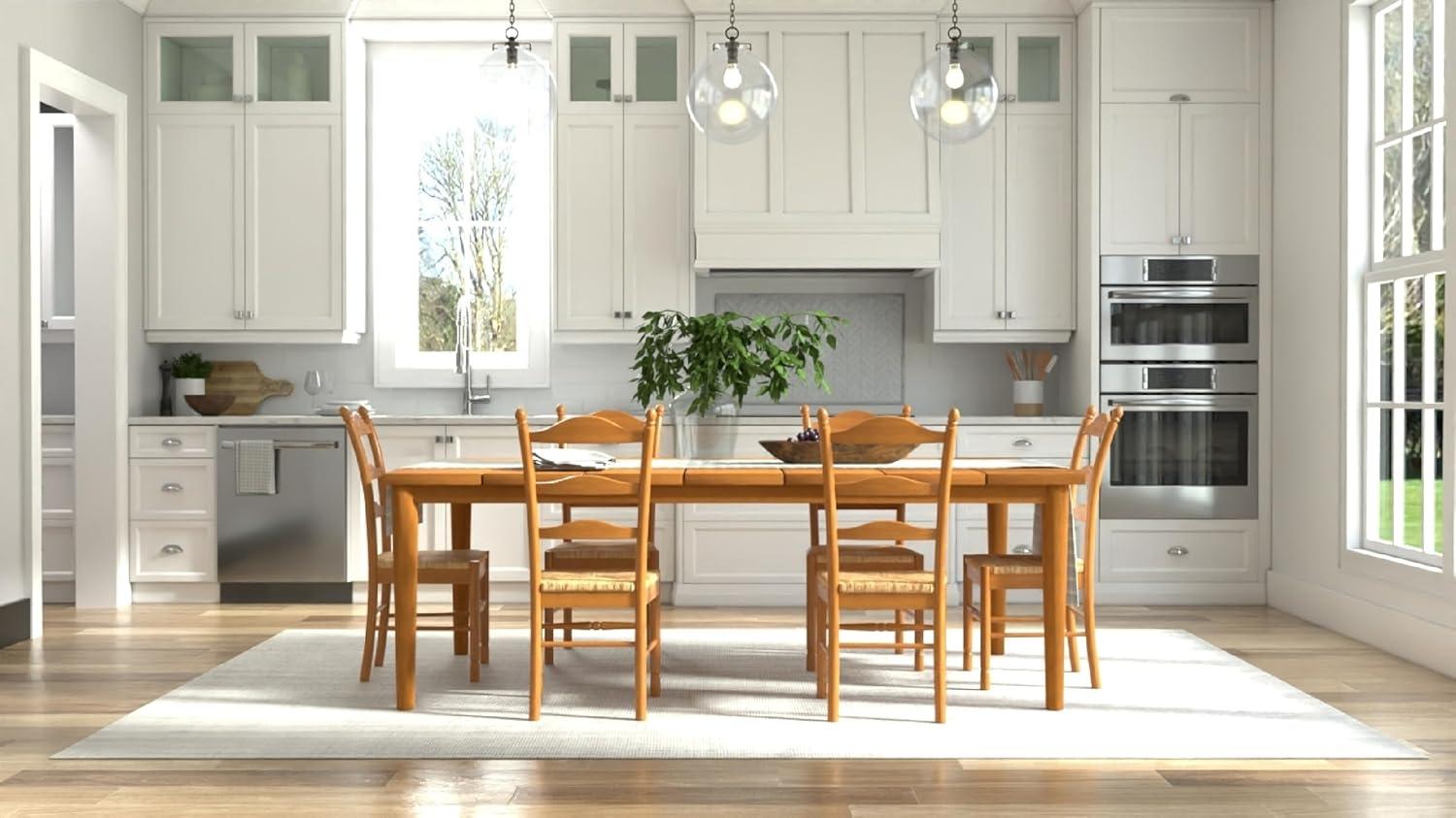 Carolina Living Aurora Rush Seat Dining Chair English Pine and Table: Woven, Ladder-Back, Wood Frame