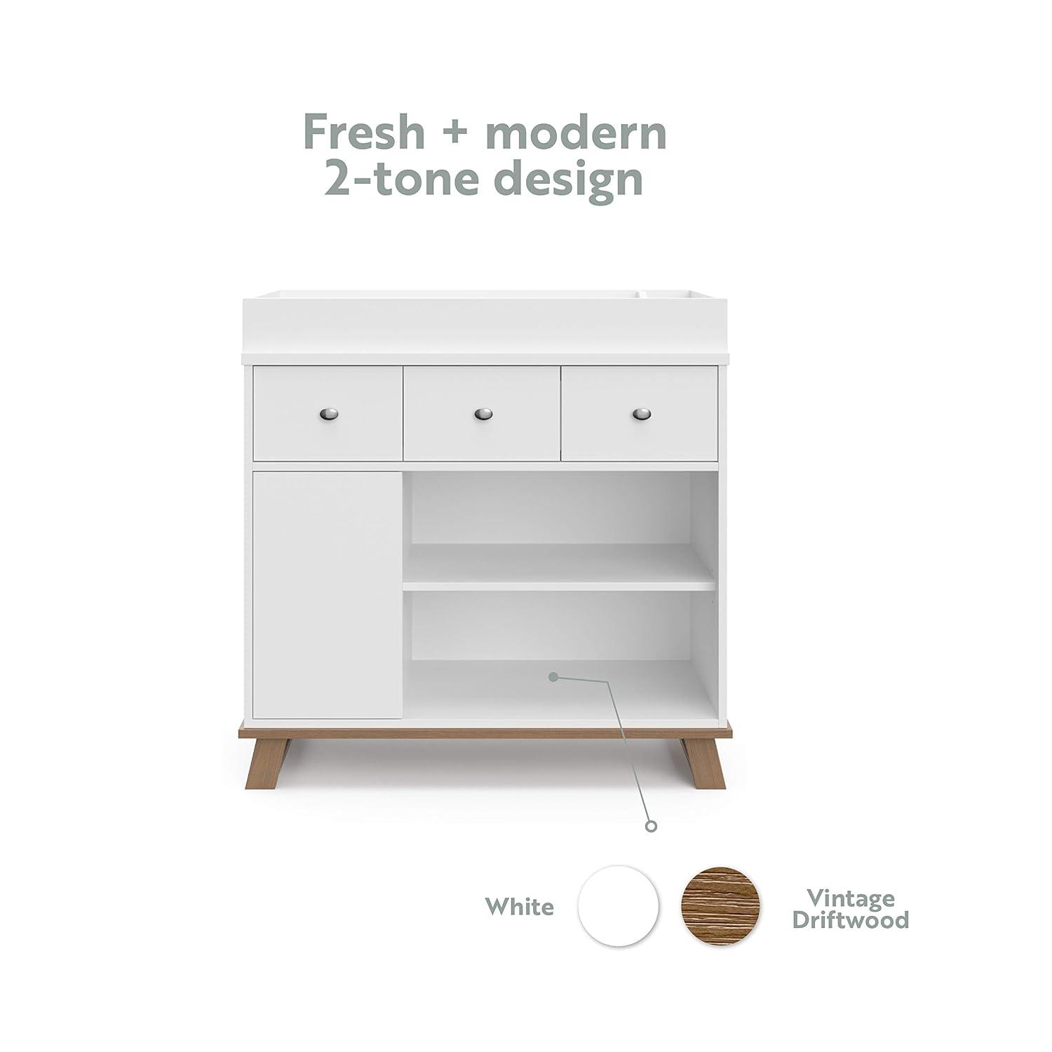 Storkcraft Modern 2-Drawer Dresser with Removable Changing Table Topper