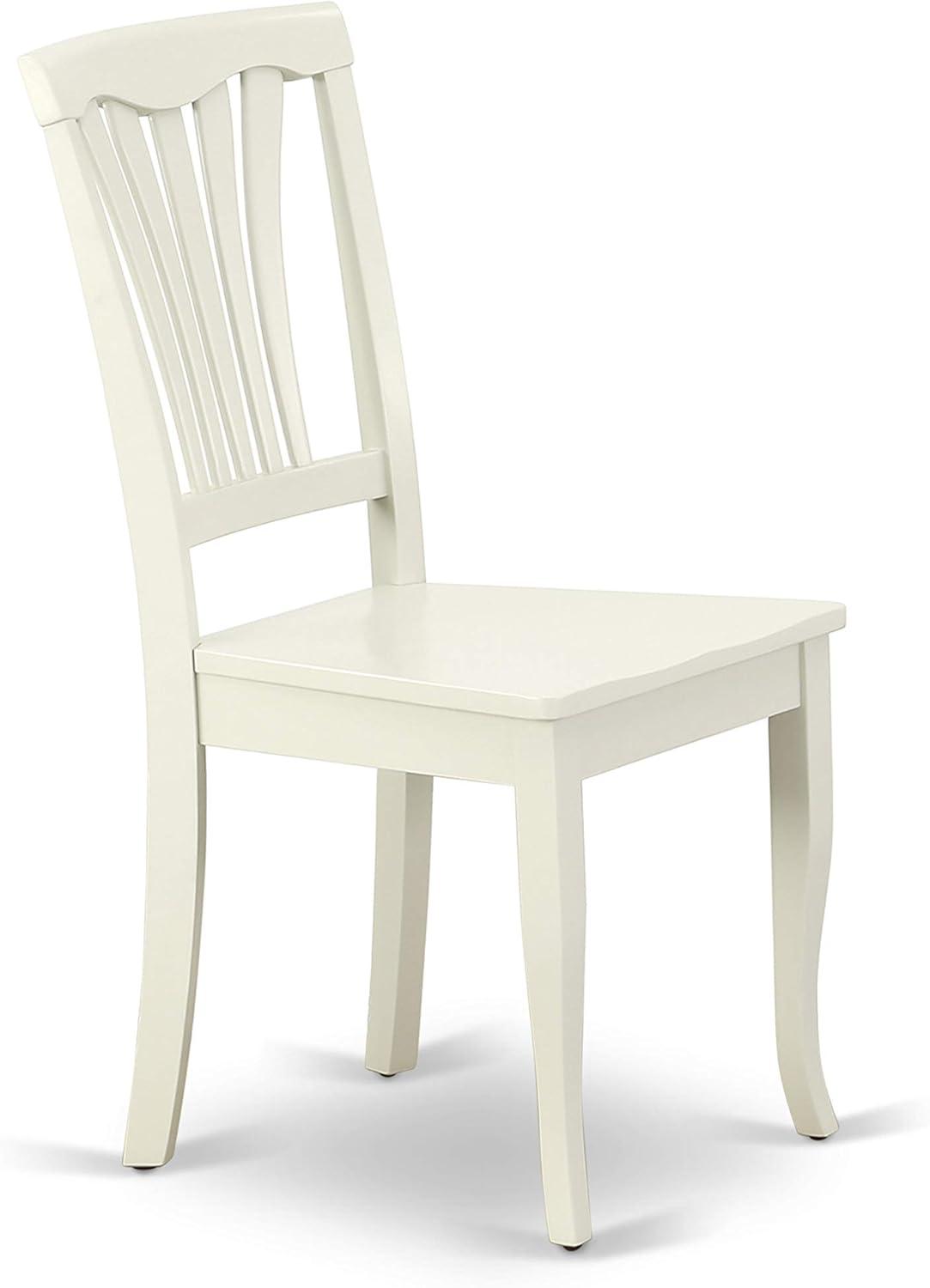 East West Furniture Boston 5-piece Dining Set with Slatted Chairs in Linen White