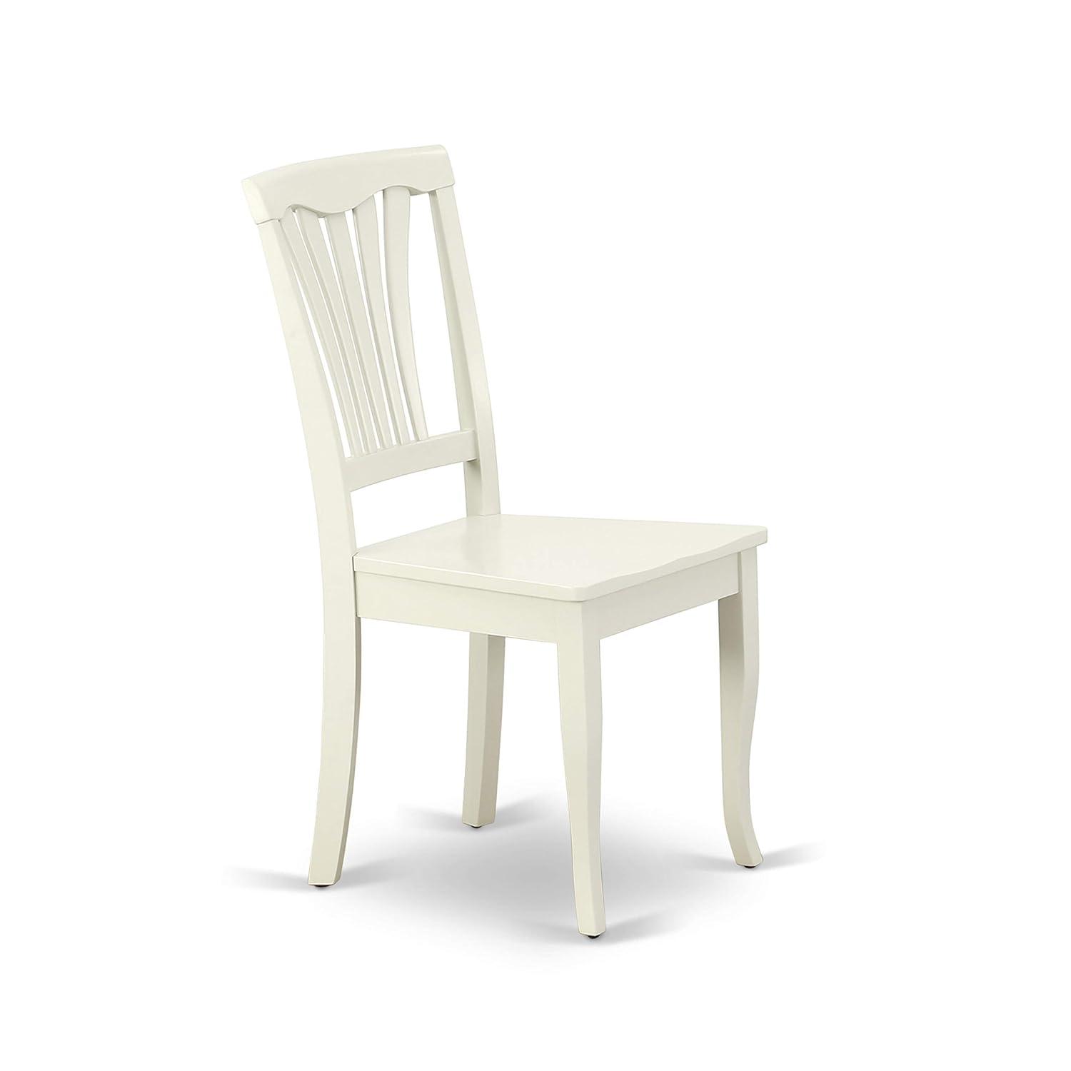 East West Furniture Boston 5-piece Dining Set with Slatted Chairs in Linen White