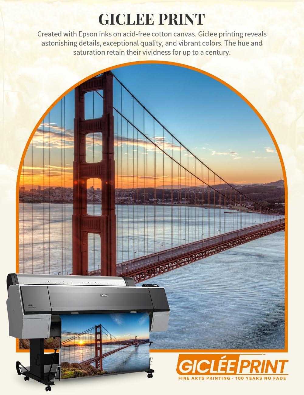 DecorArts - Golden Gate Bridge, San Francisco, Califonia. Giclee Canvas Prints for Wall Decor. 30x20"x1.5"