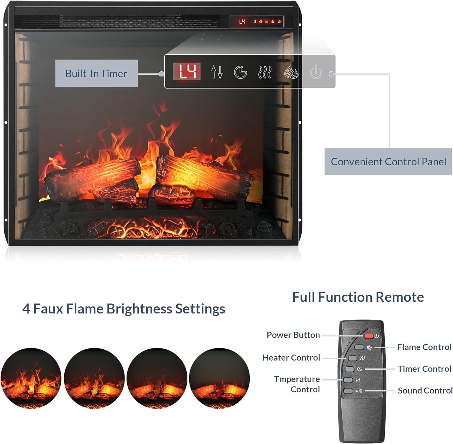 Modern 70" Electric Fireplace  TV Stand with Storage & Remote Control