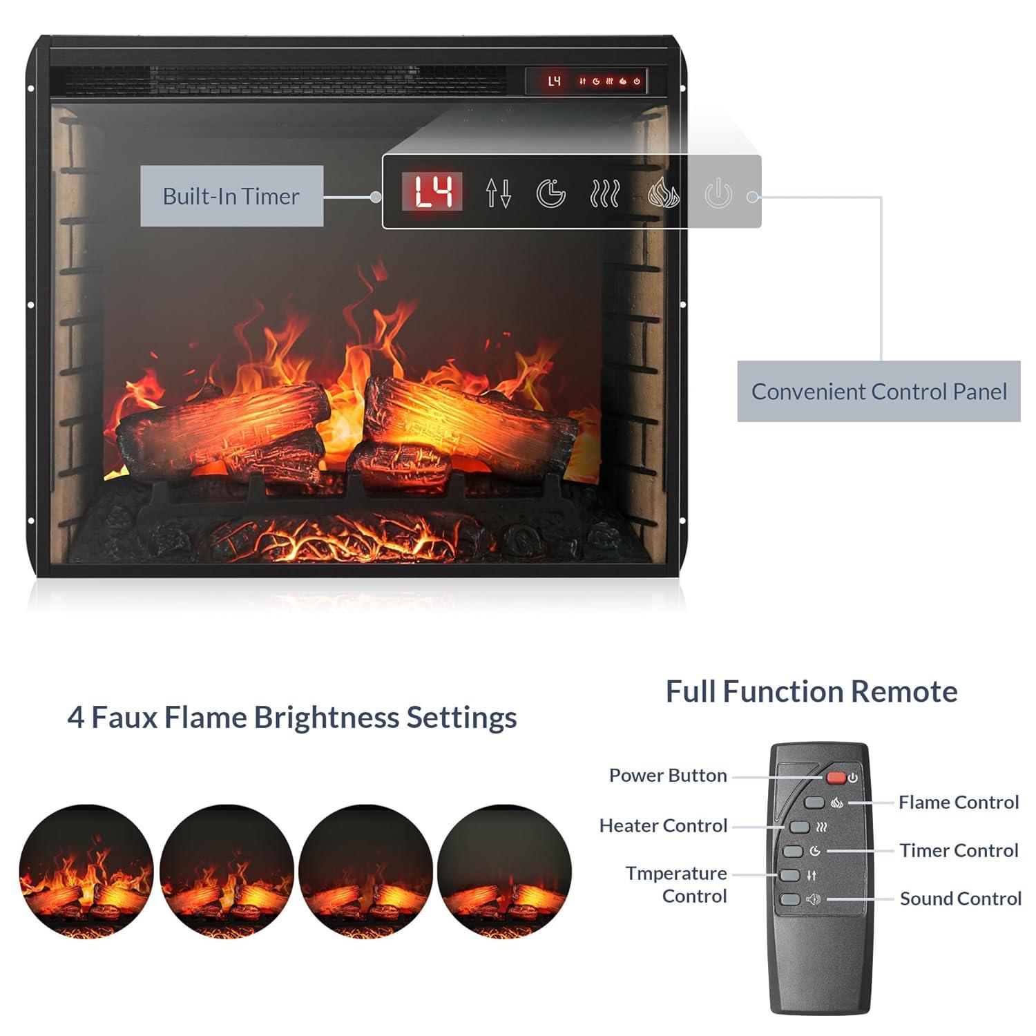 Modern 70" Electric Fireplace  TV Stand with Storage & Remote Control