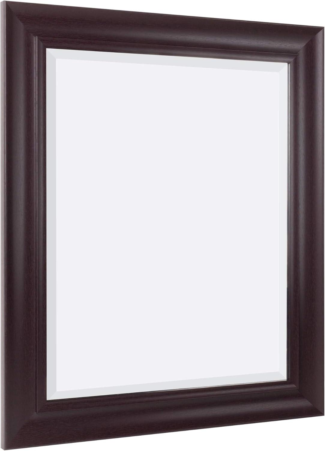 Espresso Elegance 28.5" x 34.5" Rectangular Wood Vanity Mirror