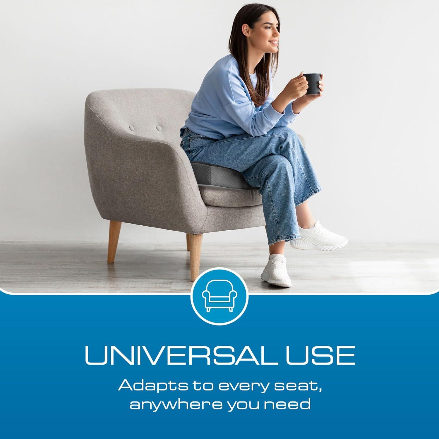 K?lbs Extra Large Recliner Cushion | Chic 2 Tone Velvet Cover | Memory Foam Seat Cushion 5 inch Thick 20" x 20" Extra Large Chair Cushion