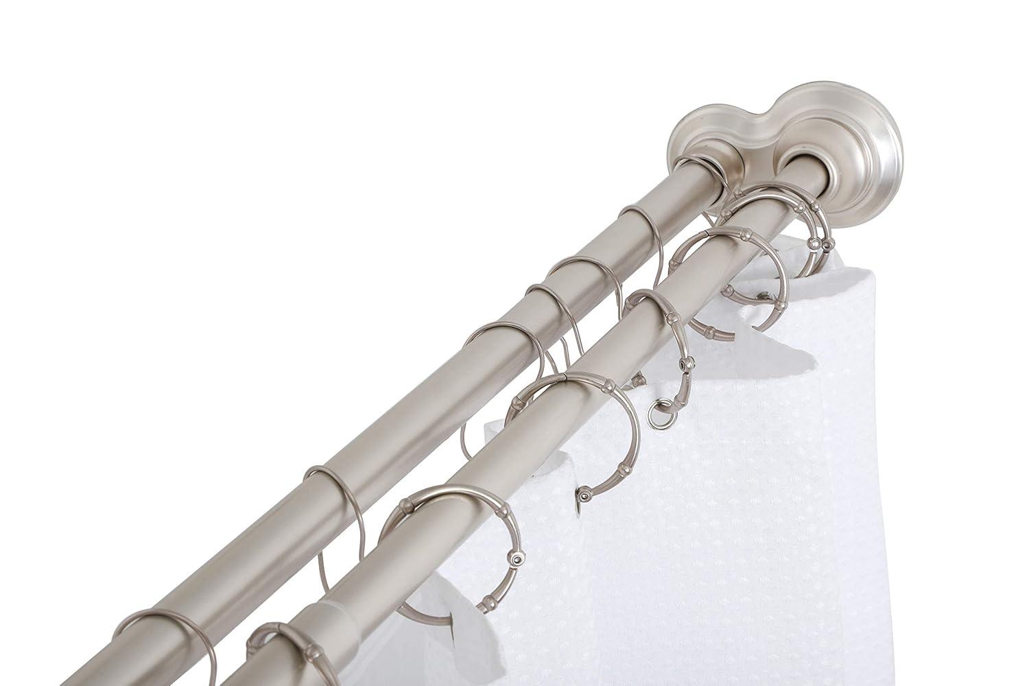 72'' Straight Tension Shower Curtain Rod & Hook Set