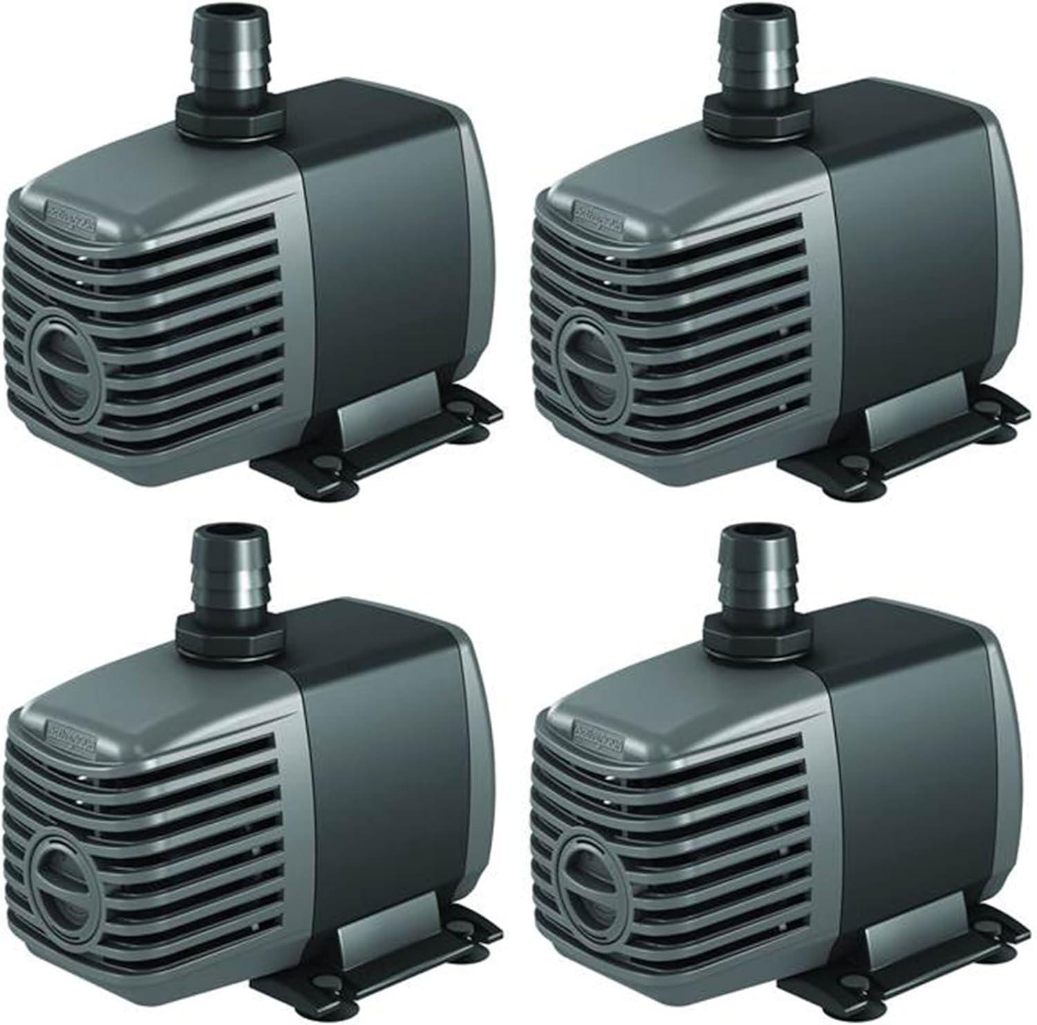 Active Aqua AAPW400 400 GPH 24-Watt Indoor/Outdoor Submersible Oil Free Hydroponic Pond Aquarium Water Pump for 40 Gallon Reservoir (4 Pack)
