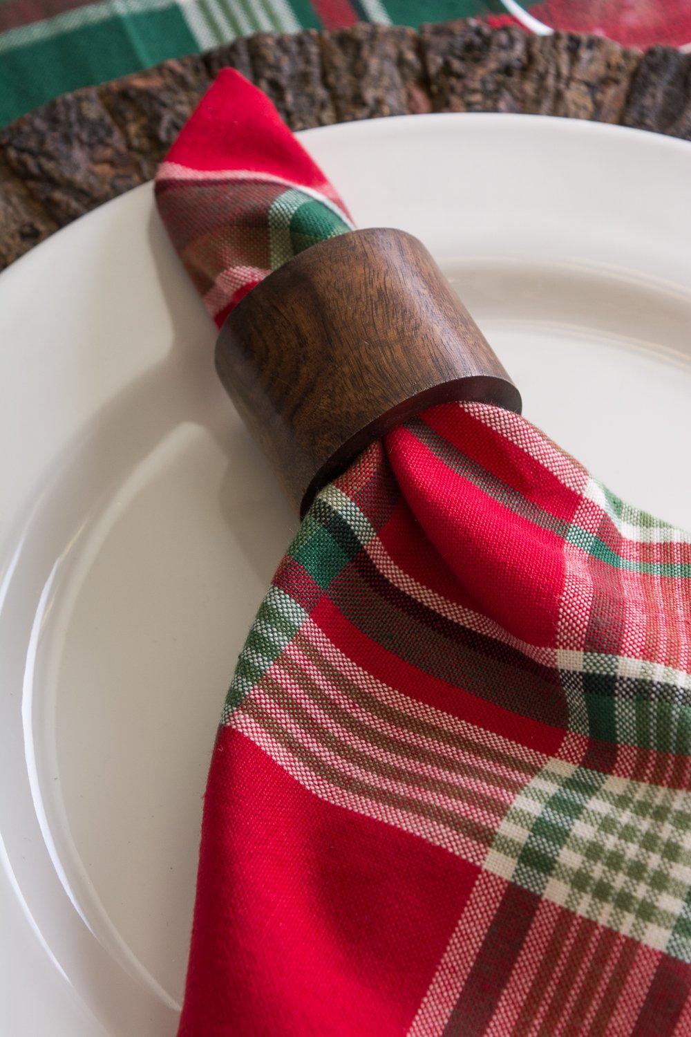 Wood Band Napkin Ring Set of 6