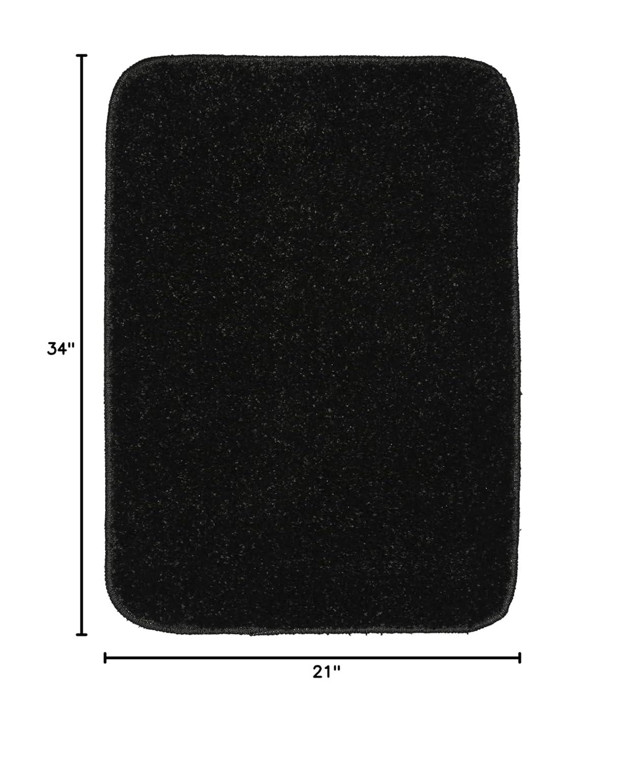 Garland Rug Gramercy Washable Bath Rug Set, 3 Piece (20"x34", Contour Rug, & Toilet Lid) White