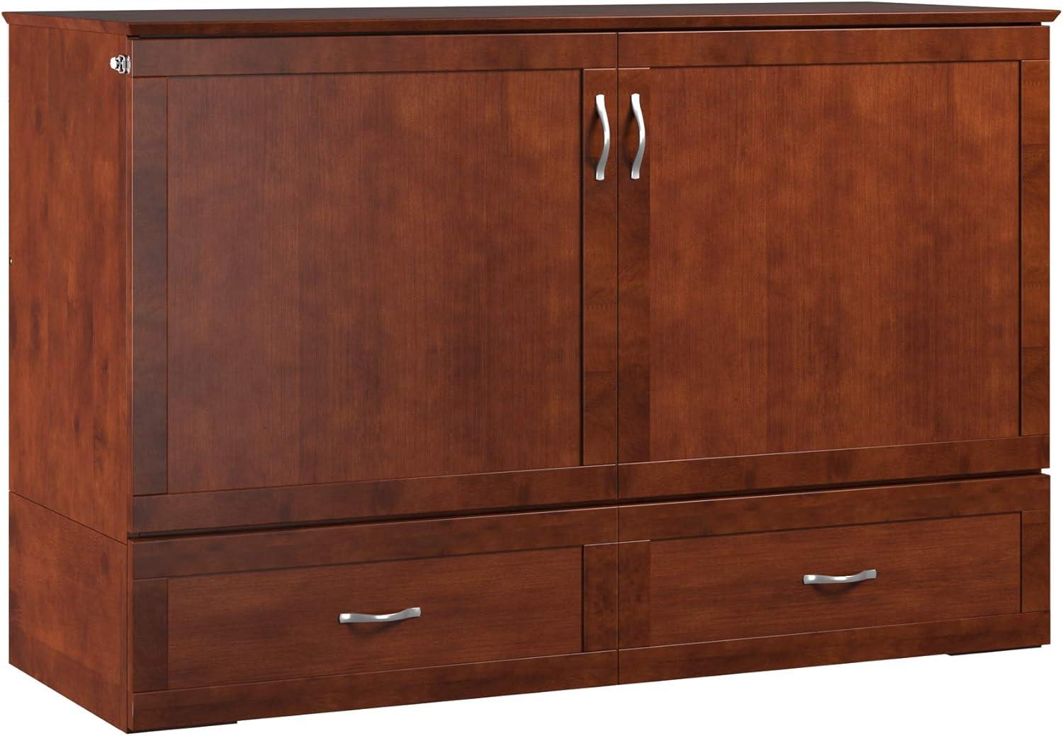 Queen Hamilton Murphy Bed Chest with Folding Mattress - AFI: USB Turbo Charger, Storage