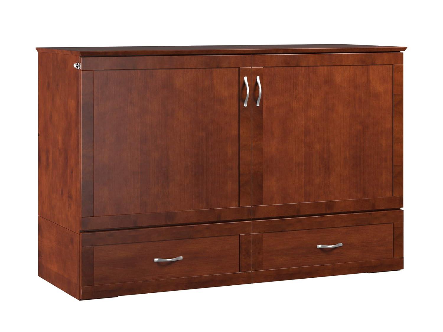 Queen Hamilton Murphy Bed Chest with Folding Mattress - AFI: USB Turbo Charger, Storage