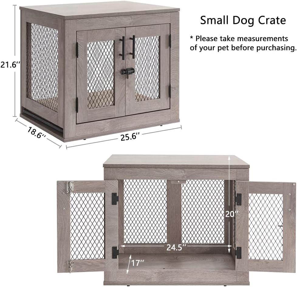 UniPaws UH5154 Small Pet Crate with Tray -  Weathered Grey