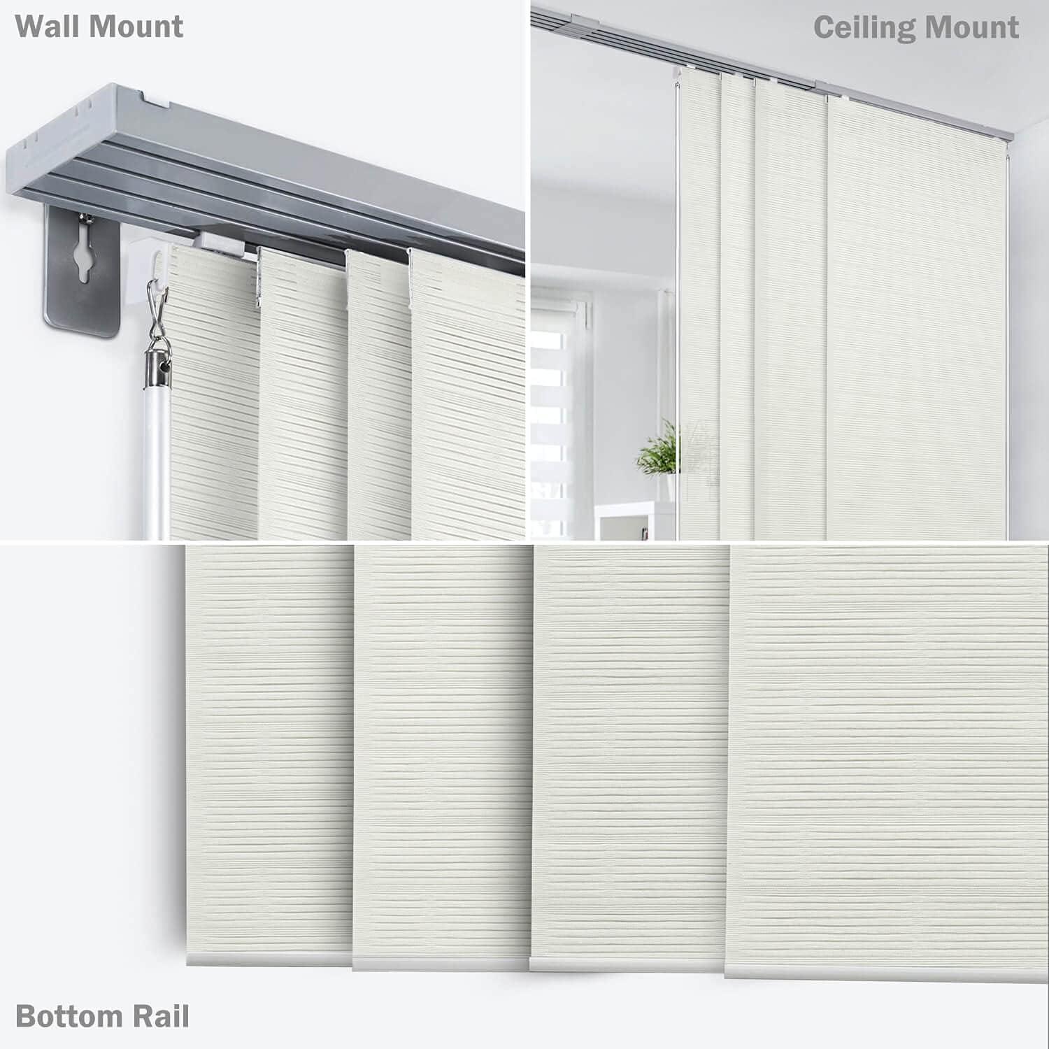 GoDear Design Adjustable Sliding Panel Track Blind 45.8"- 86" W x 96" H, Vertical Blinds, Semi-sheer, Leisure