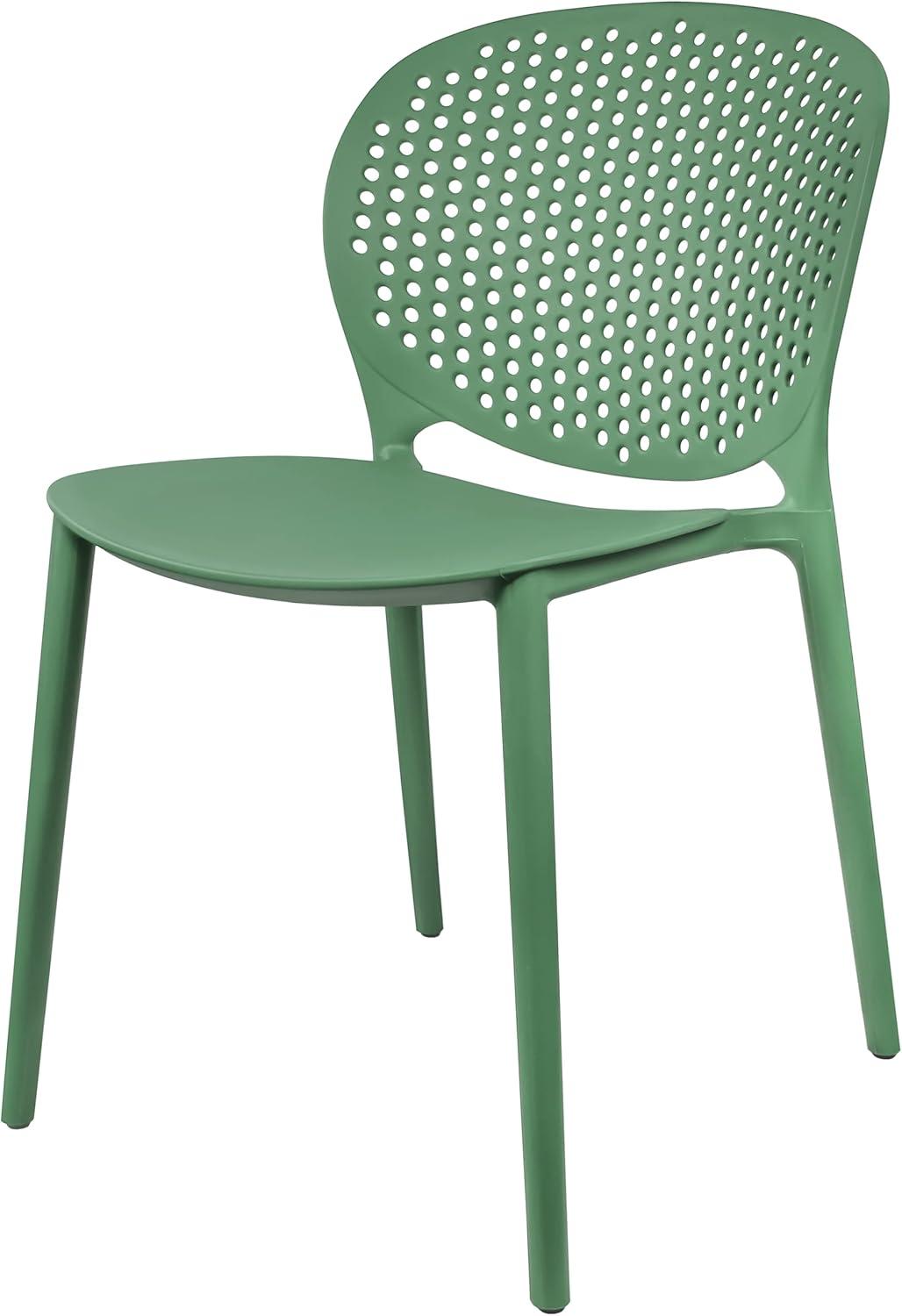 2xhome Set of 2 Modern Pool Patio Chairs, Contemporary Plastic Armless Dining Accent Side Chairs for Indoor or Outdoor Use, Teal
