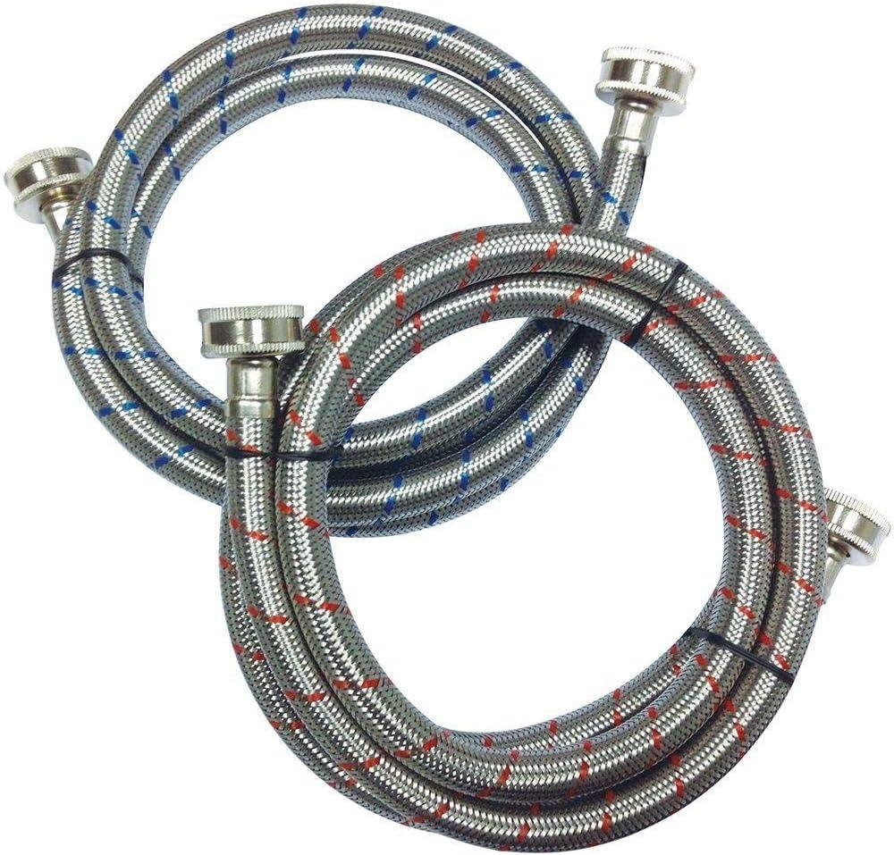 Stainless Steel Braided Washing Machine Hose Set with Brass Fittings