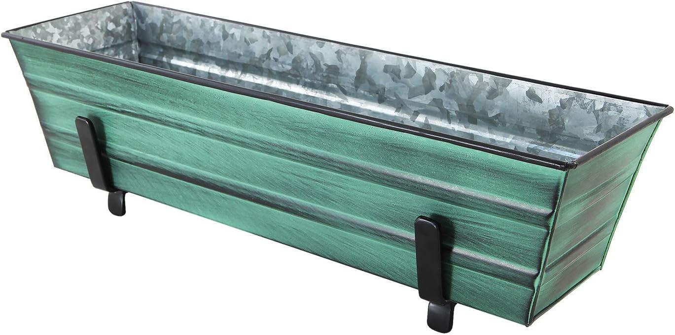 Achla C08-K4 2 x 4 Railings Flower Box with Brackets, Green - Small