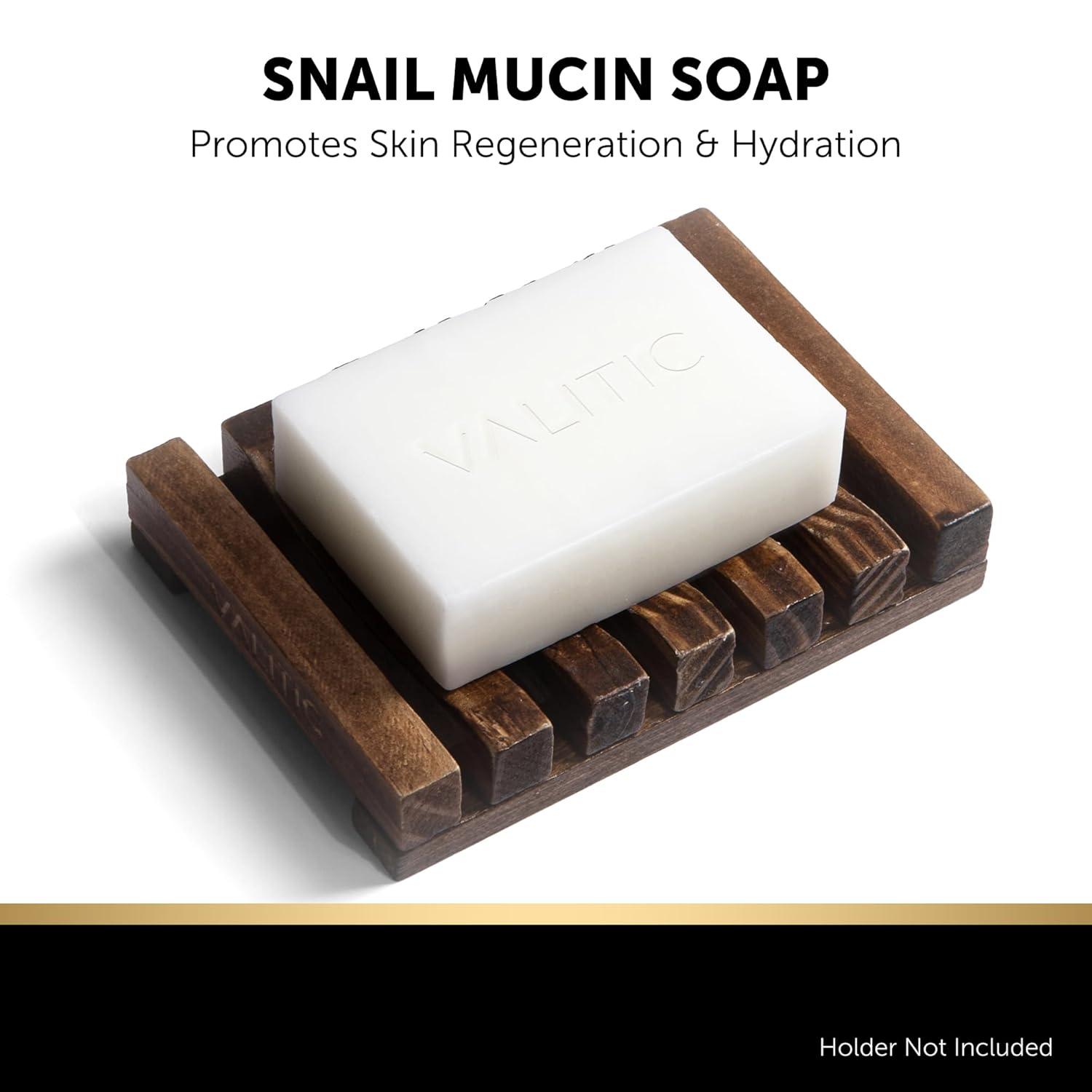 VALITIC Kojic Acid Soap Bars - Turmeric, Snail Mucin, Charcoal and Lemon - 4 Assorted Dark Spot Remover Soaps with Hyaluronic Acid, Vitamin C, Vitamin E and Shea Butter
