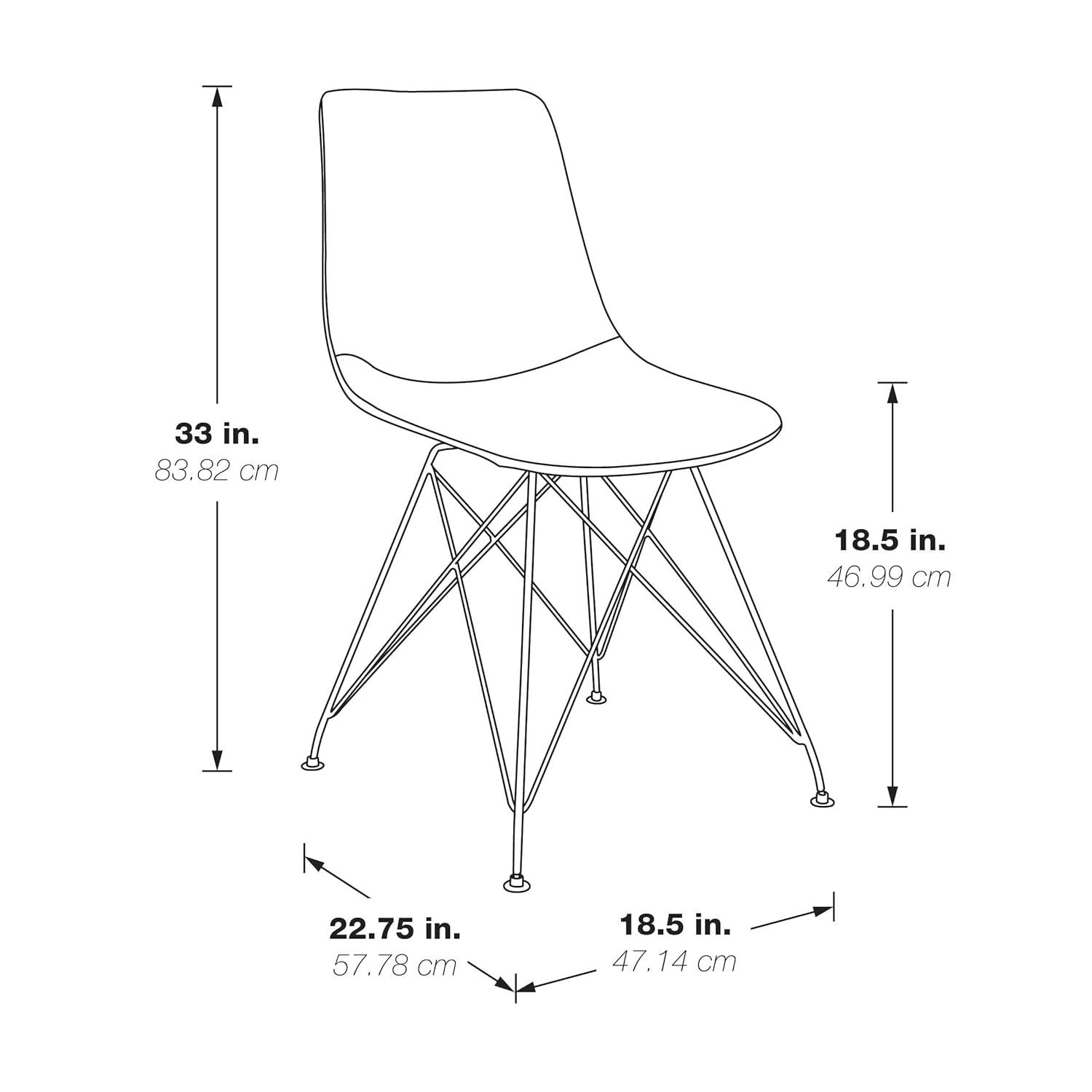 2pc Ave Six Trenton Chair Sand - OSP Home Furnishings: Faux Leather, Metal Legs, Armless Stationary Seating