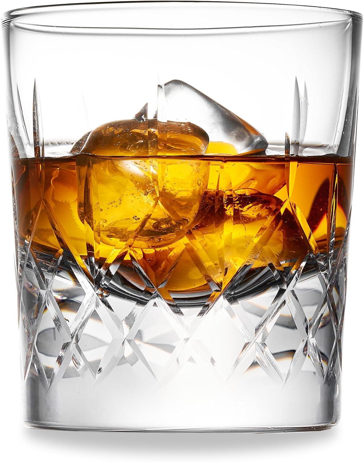 Whiskey Glasses - Double Old Fashioned Rocks Glass - Set of 2 - DOF - 10.5 oz