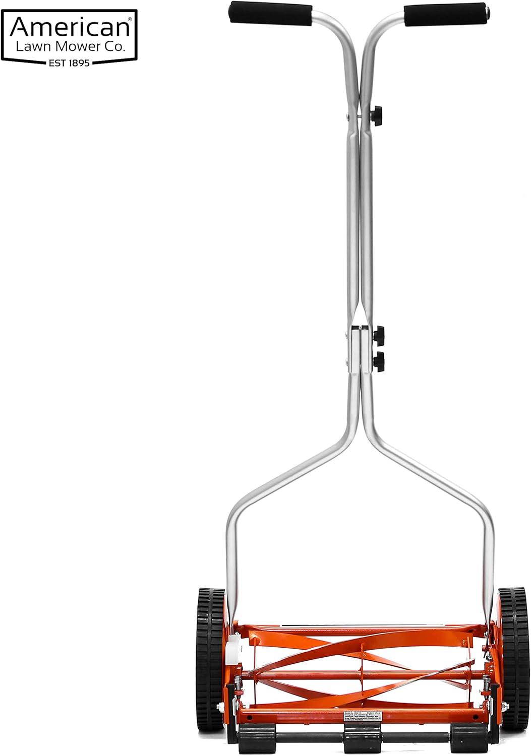 16 in. 5-Blade Manual Walk Behind Reel Lawn Mower, Grass Catcher Included