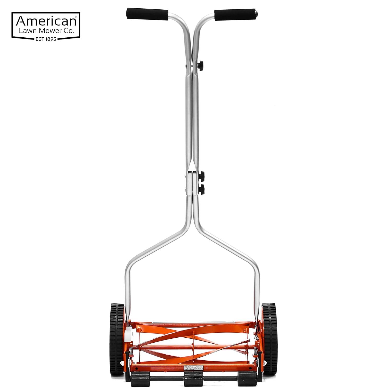 16 in. 5-Blade Manual Walk Behind Reel Lawn Mower, Grass Catcher Included