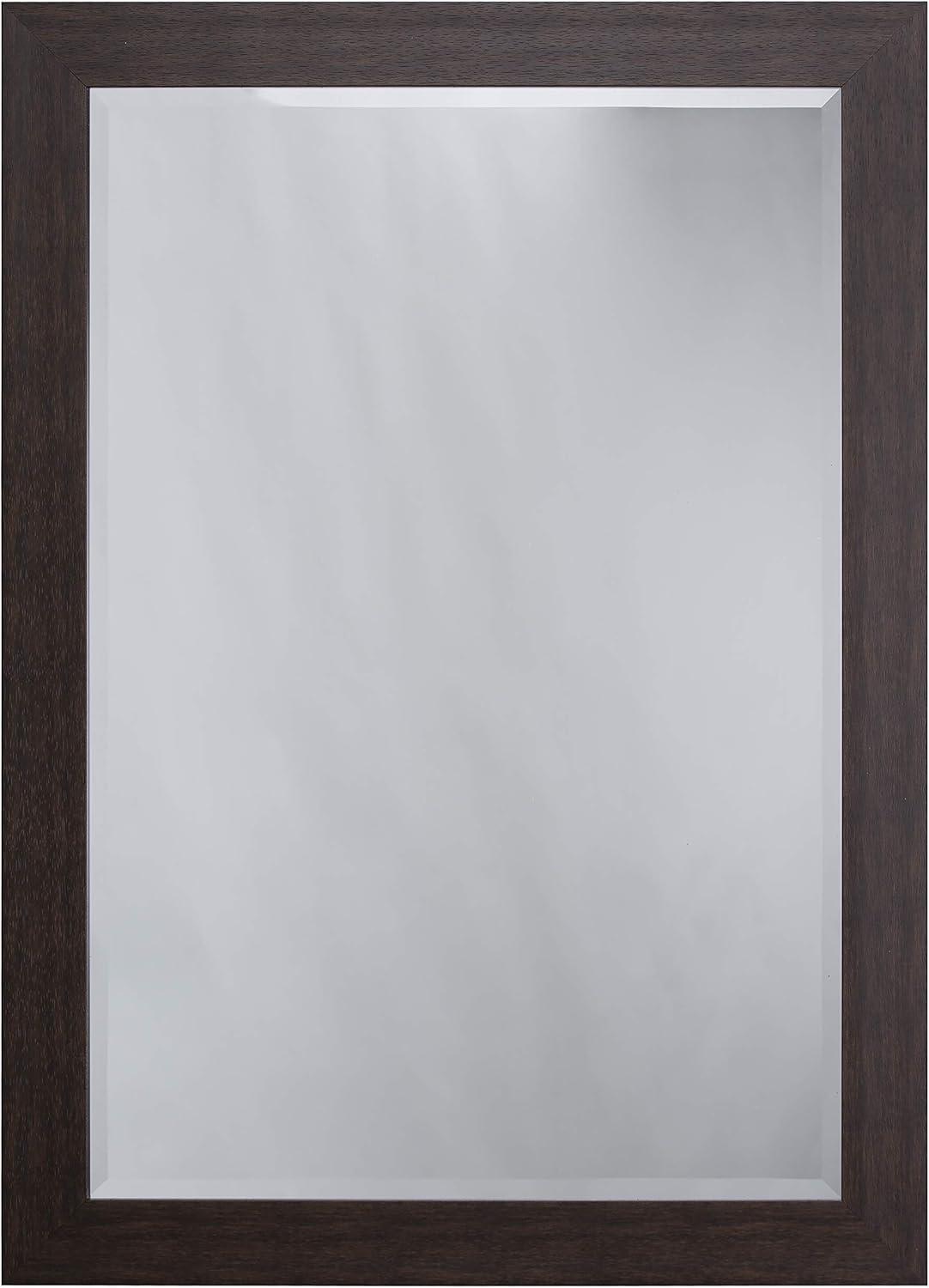 Decorative Wall Mirror with Beveled Edge Dark Brown - Yosemite Home Decor