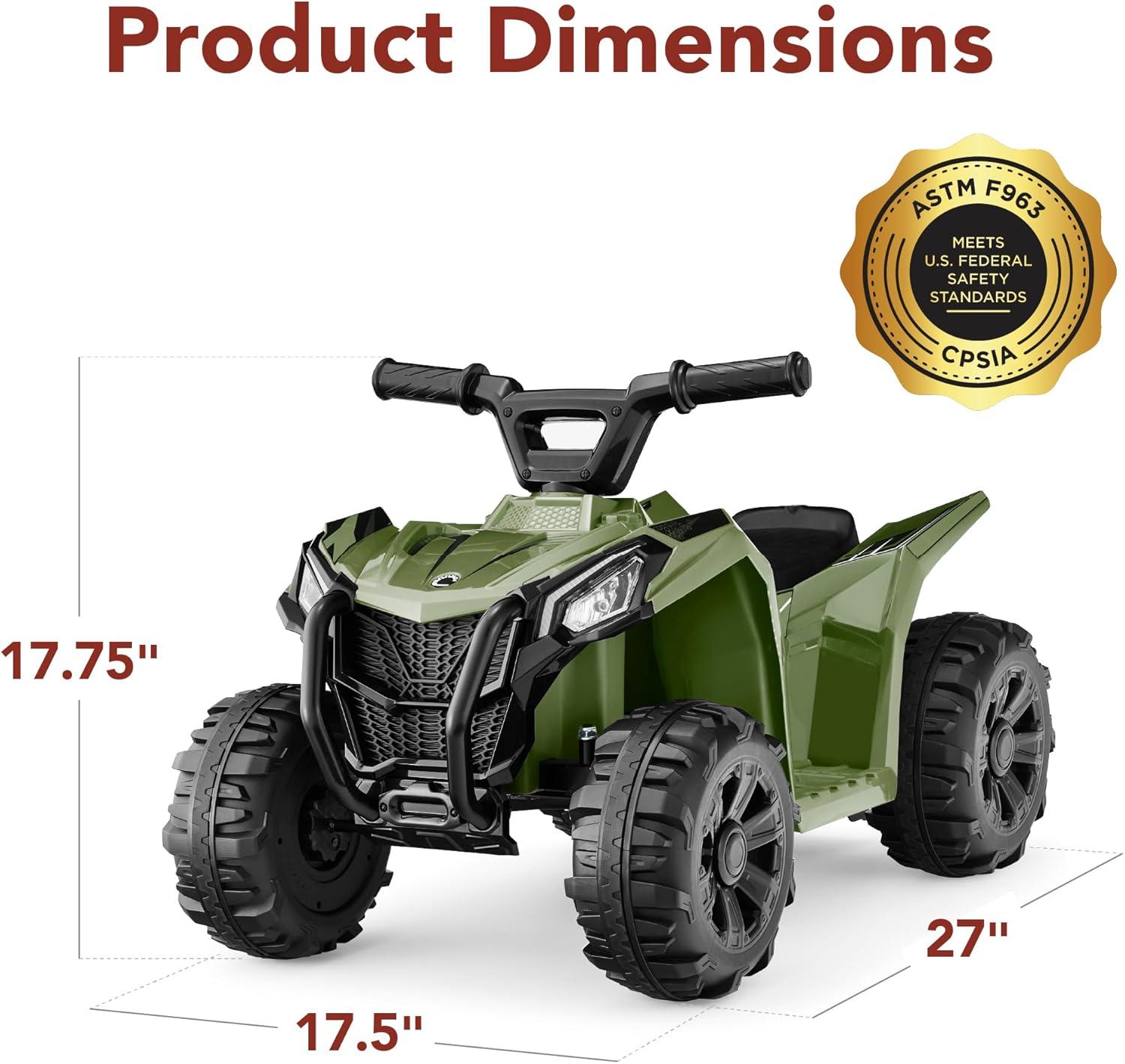 Best Choice Products 6V Kids Ride-On 4-Wheeler Quad ATV Car w/ 1.8mph Max Speed, Treaded Tires