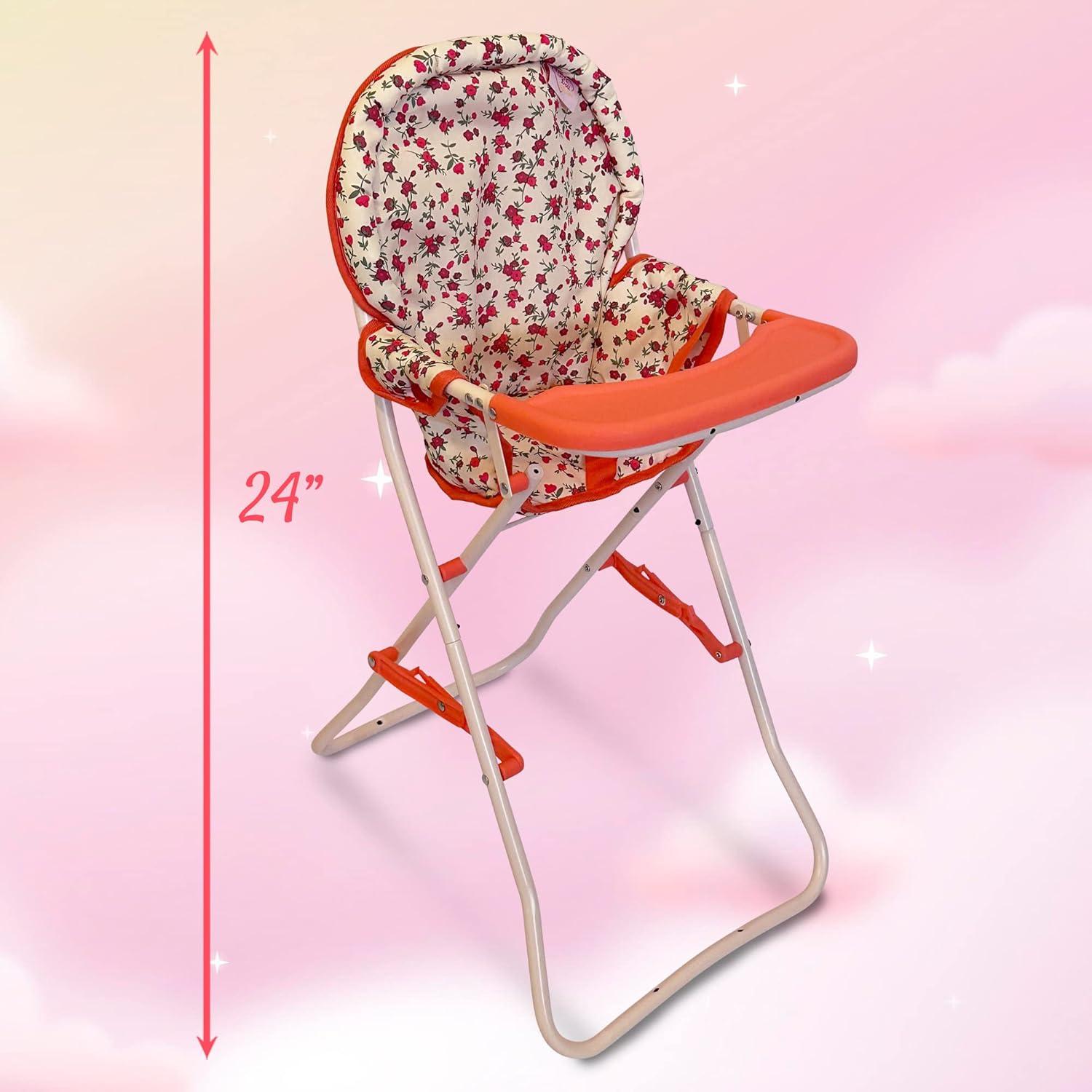 The New York Doll Collection 18 Inch Doll High Chair Floral