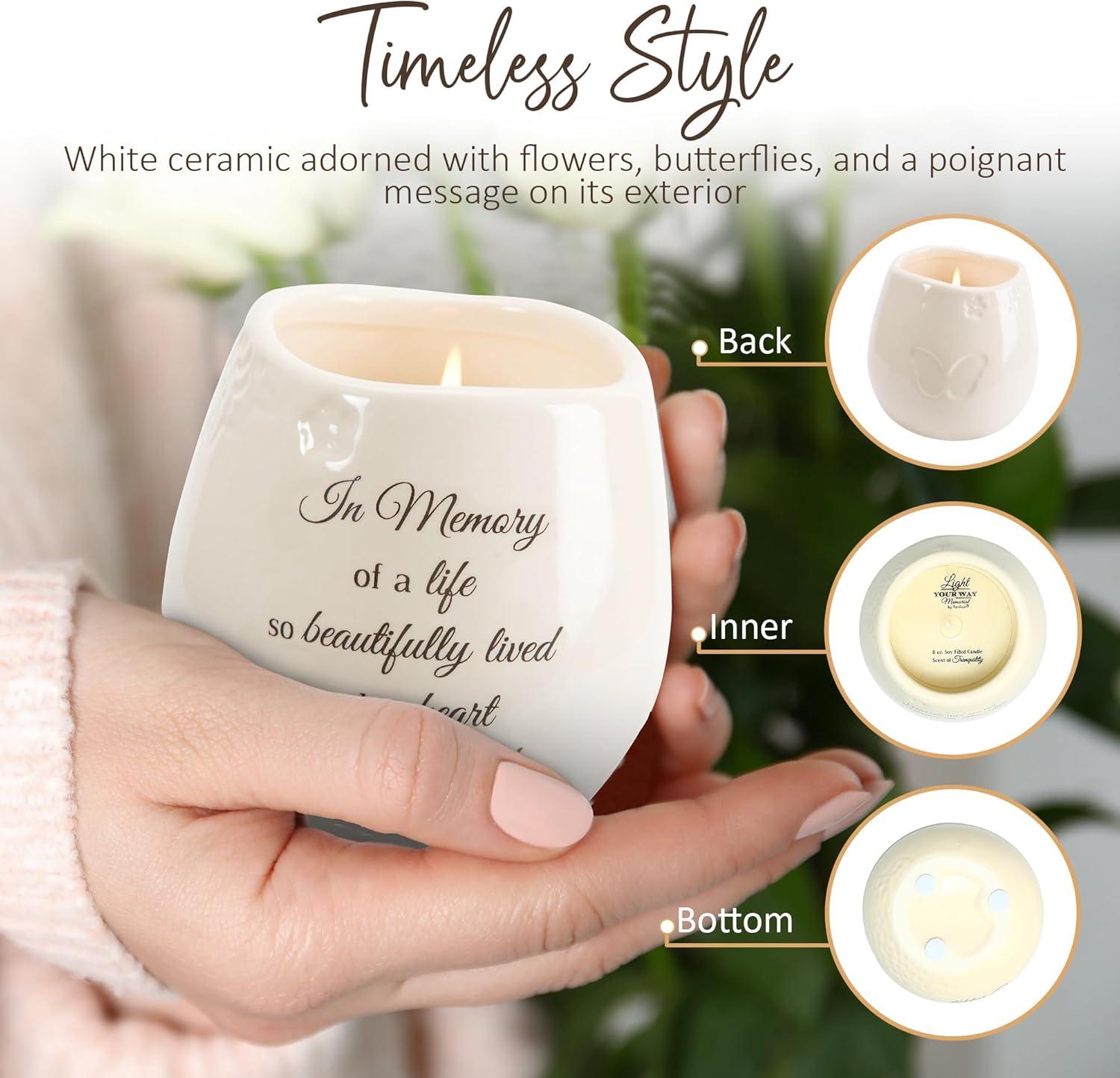 Light Your Way Memorial 19178 Beautifully Lived Ceramic Soy Wax Candle