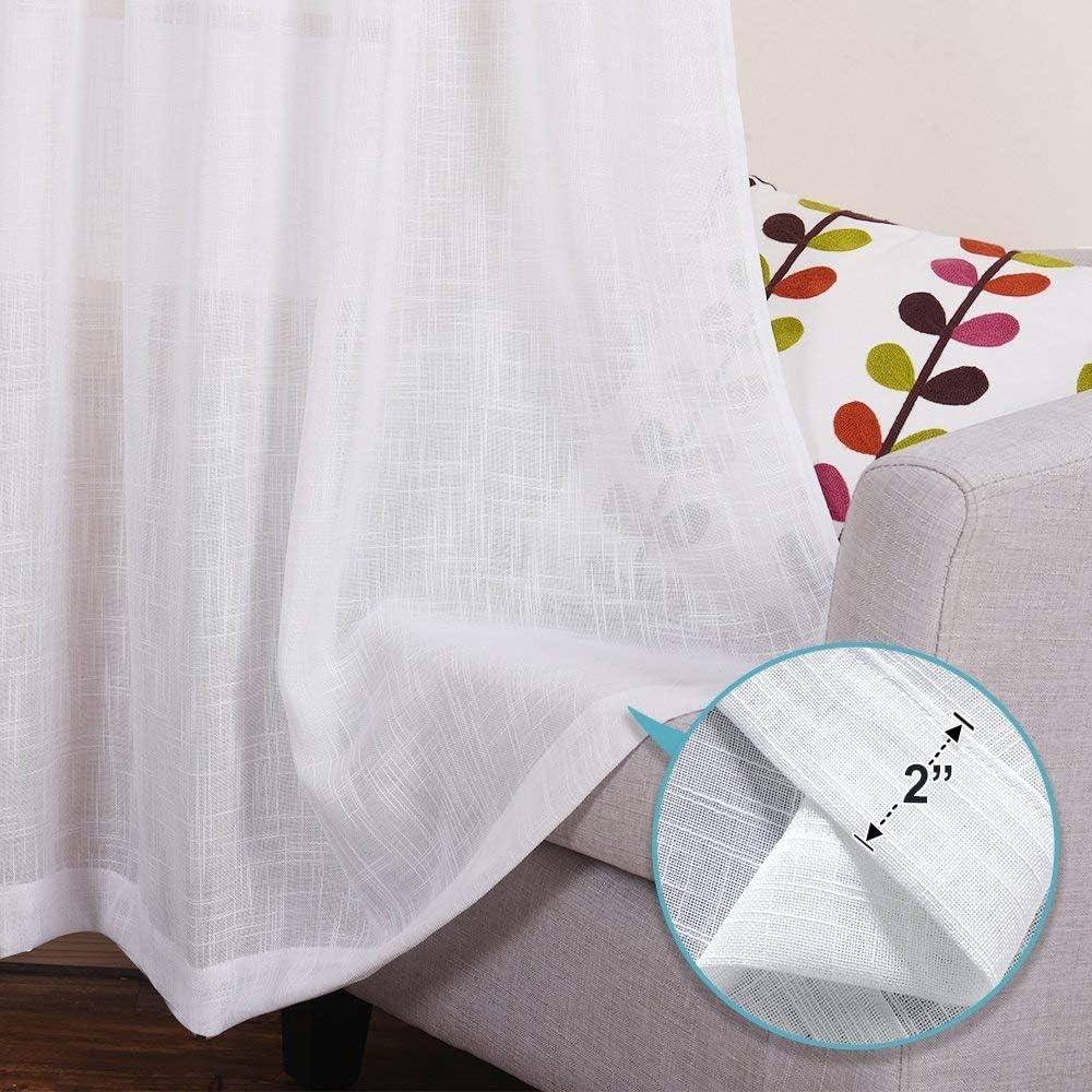Cozynight White Sheer Tier Curtains 24 inch Length Linen Curtain Sheer Curtain Transparent Half Window Curtains Kitchen Tiers Bathroom Small Curtains Cafe Curtains Light Filtering Rod Pocket 2 Panels