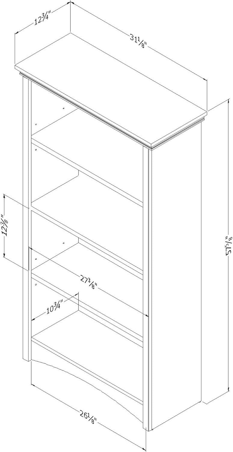 57.75" Gascony 4 Shelf Bookcase Black - South Shore